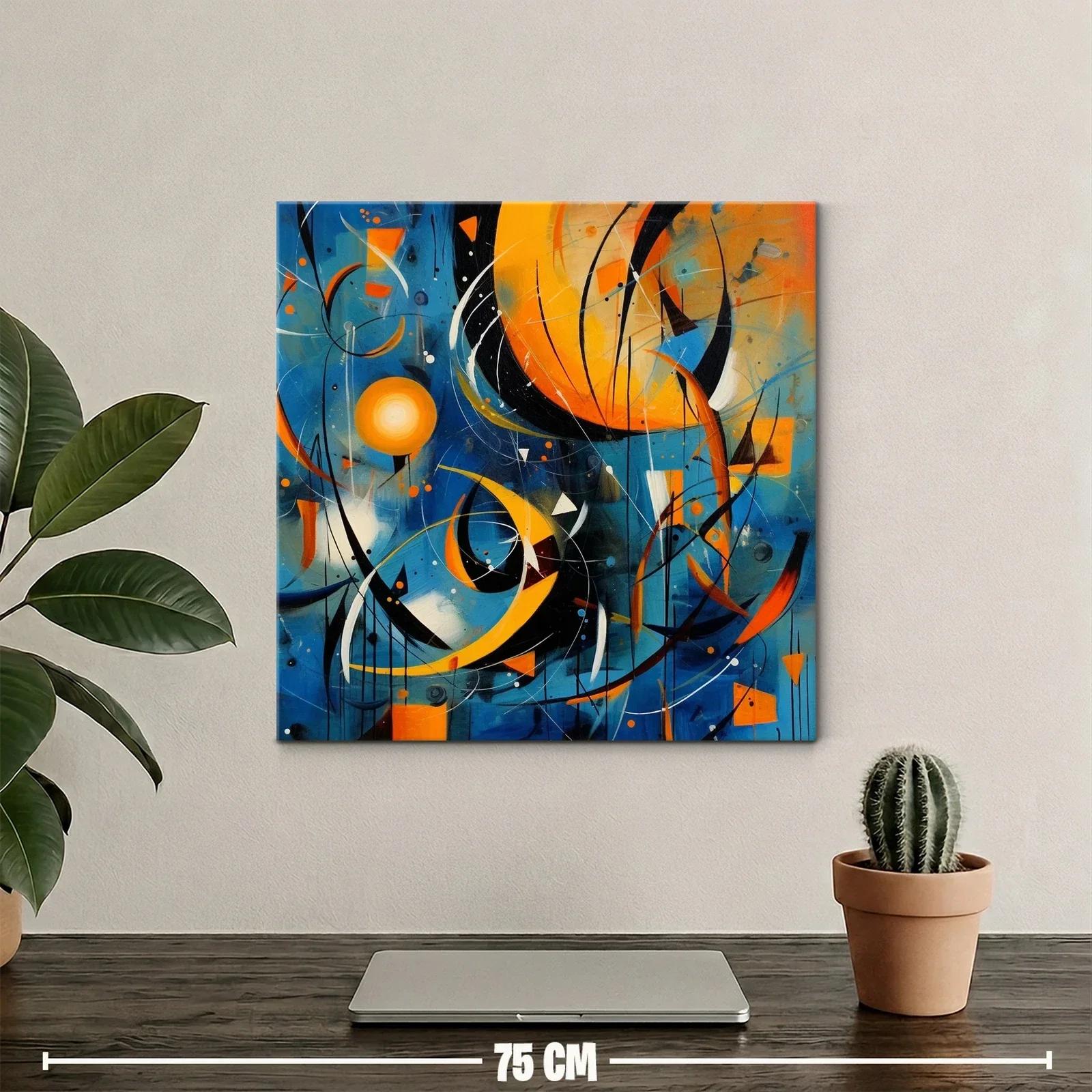 Composición dinámica en tonos azul y naranja vibrante — miniatura 2