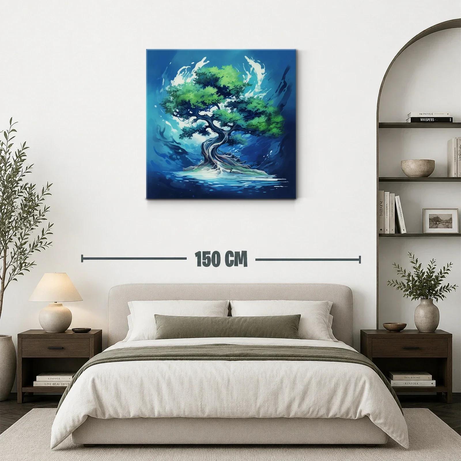 Árbol luminoso en vibrantes tonos azules y verdes — miniatura 3