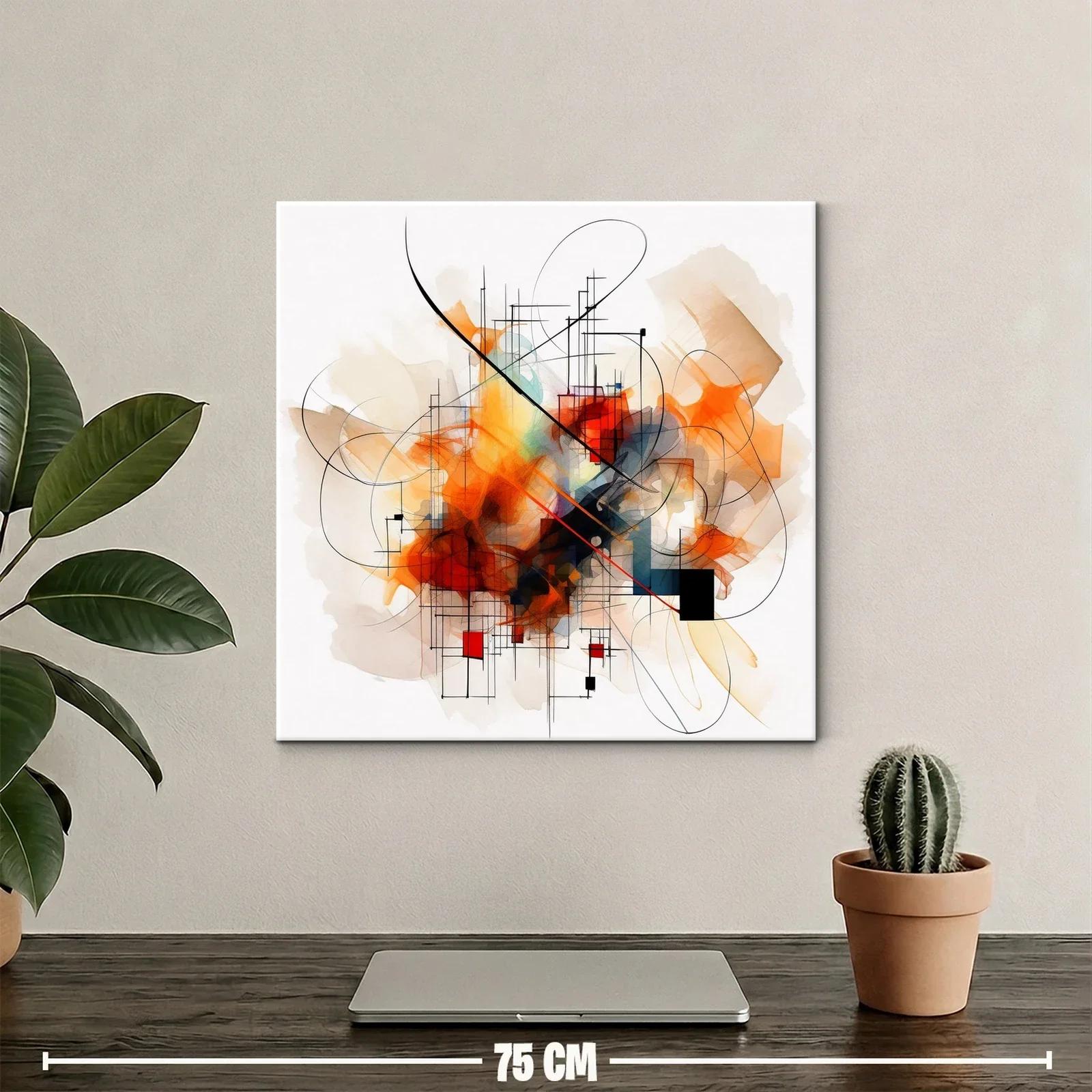 Composición abstracta vibrante con líneas y formas geométricas — miniatura 2
