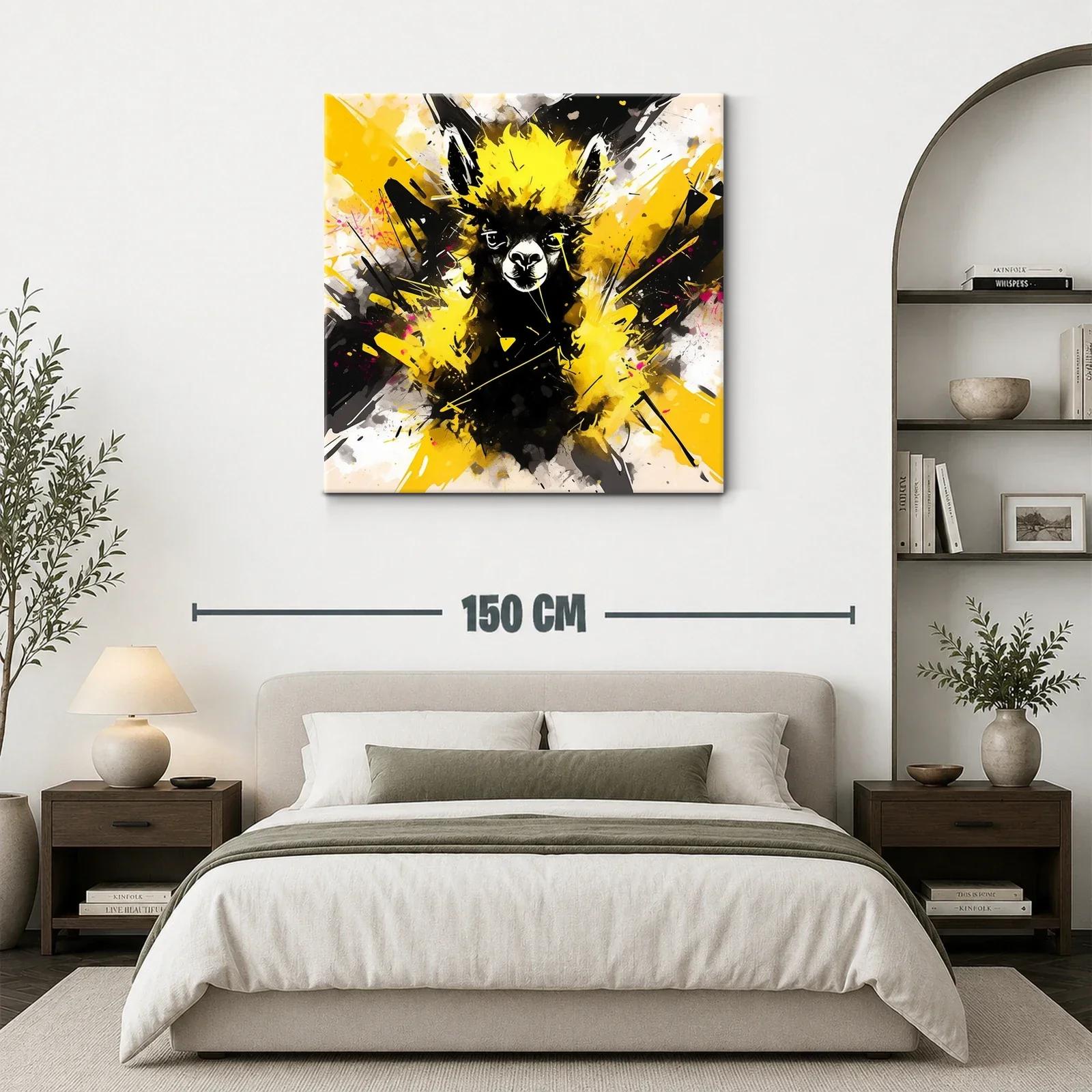 Llama Vibrante con Explosión de Amarillo y Negro — miniatura 3