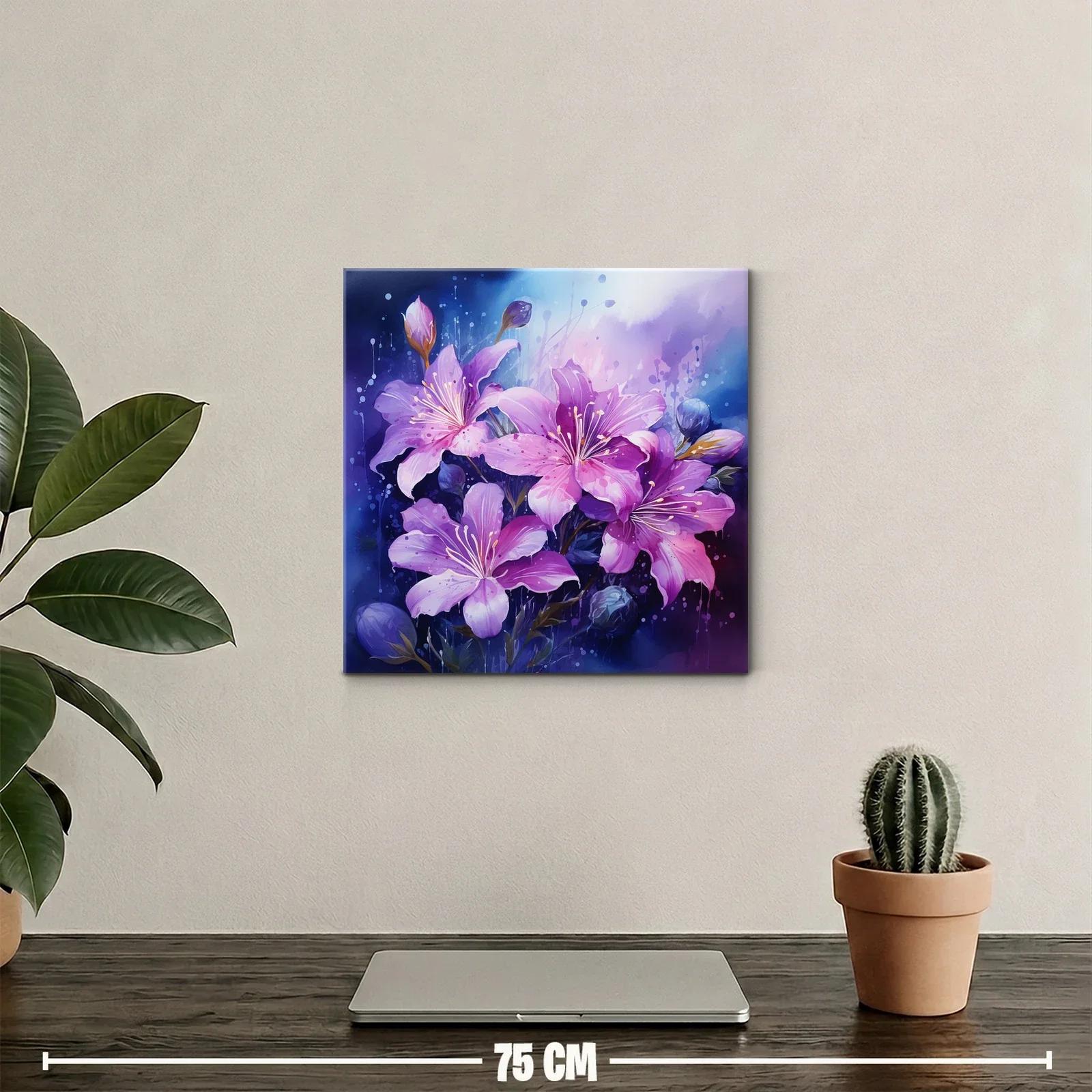 Cuadro con diseño floral en tonos violetas y lilas delicados — miniatura 2