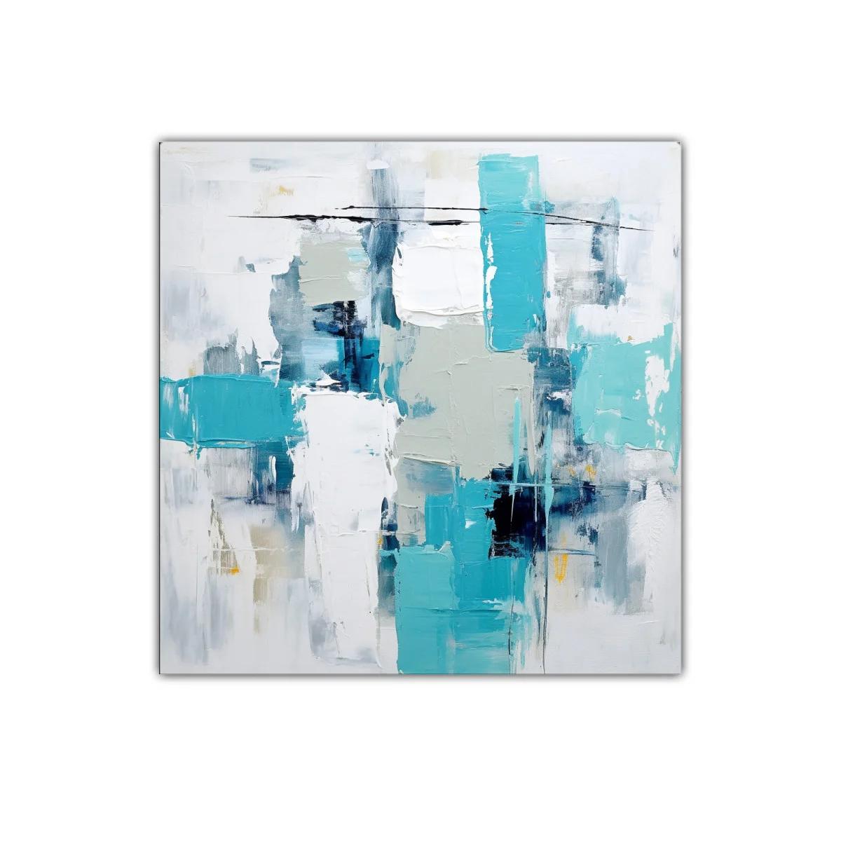 Cuadro abstracto con tonos azulados y grises suaves — miniatura 1
