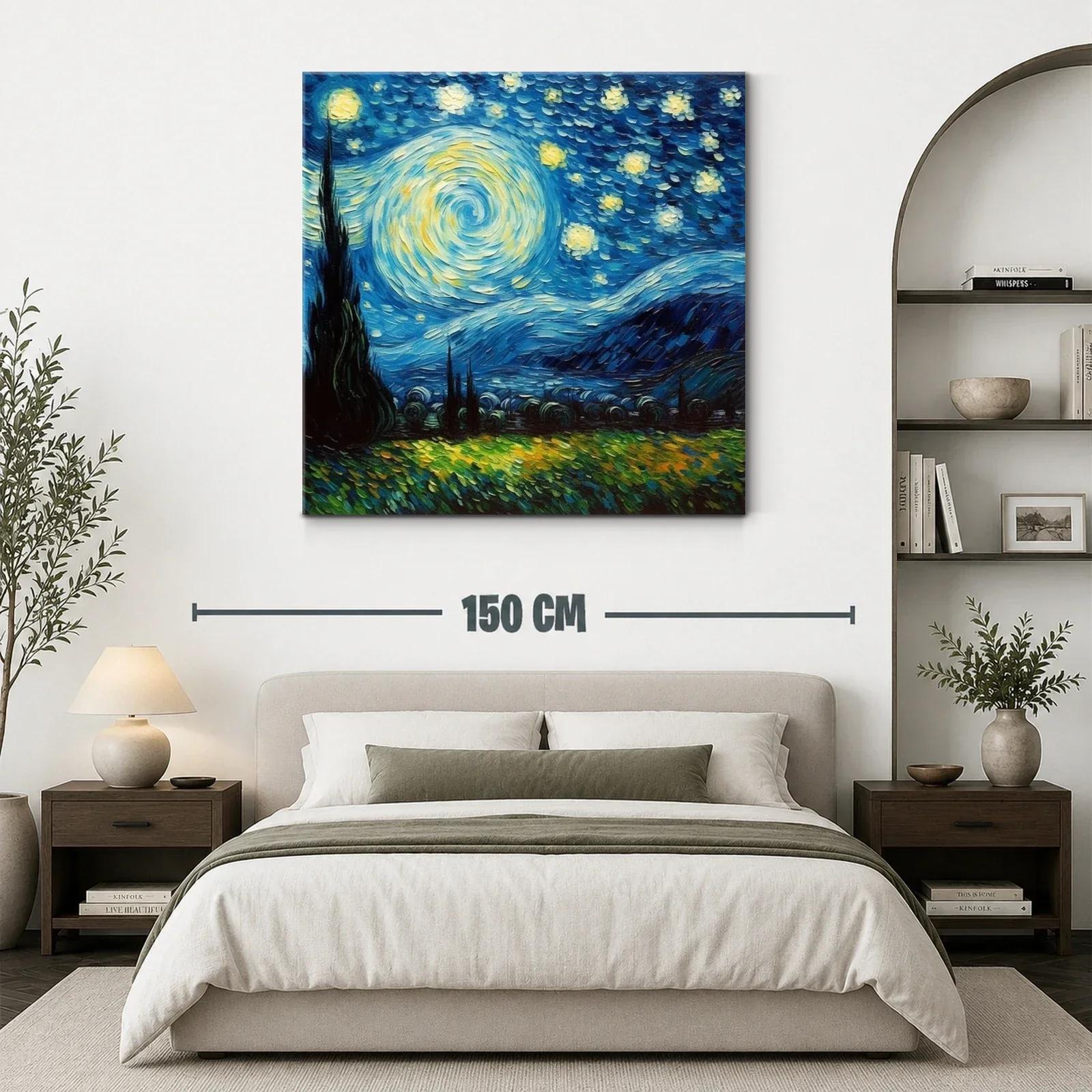 Paisaje nocturno con cielo estrellado y brillo vibrante — miniatura 3