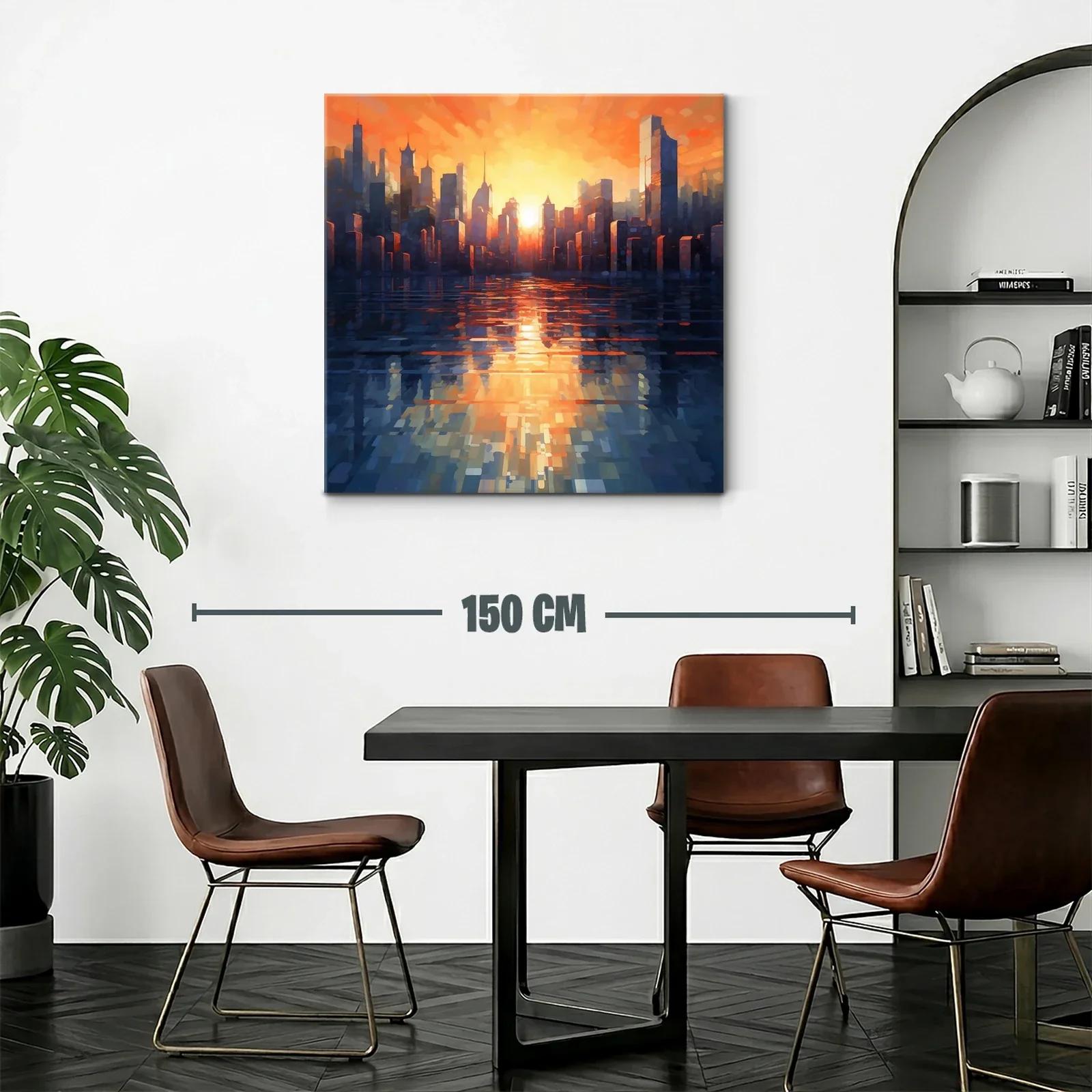 Atardecer vibrante en la silueta de la ciudad moderna — miniatura 2