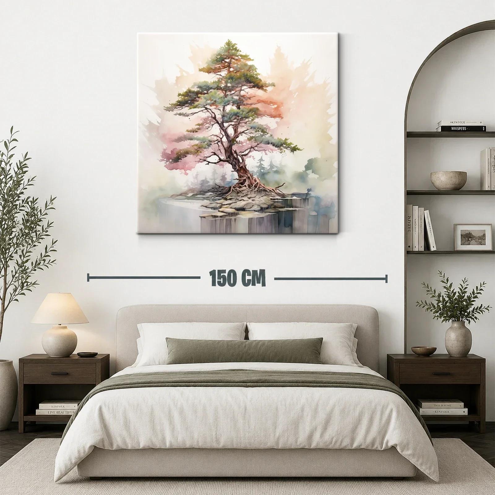 Árbol sobre roca con tonos suaves y delicados — miniatura 3