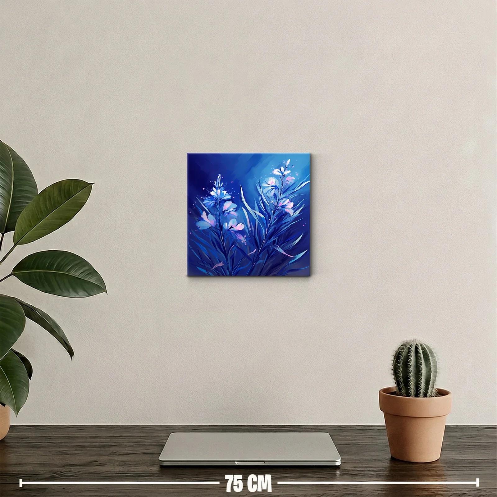 Elegancia floral en tonos azules y lilas vibrantes — miniatura 2