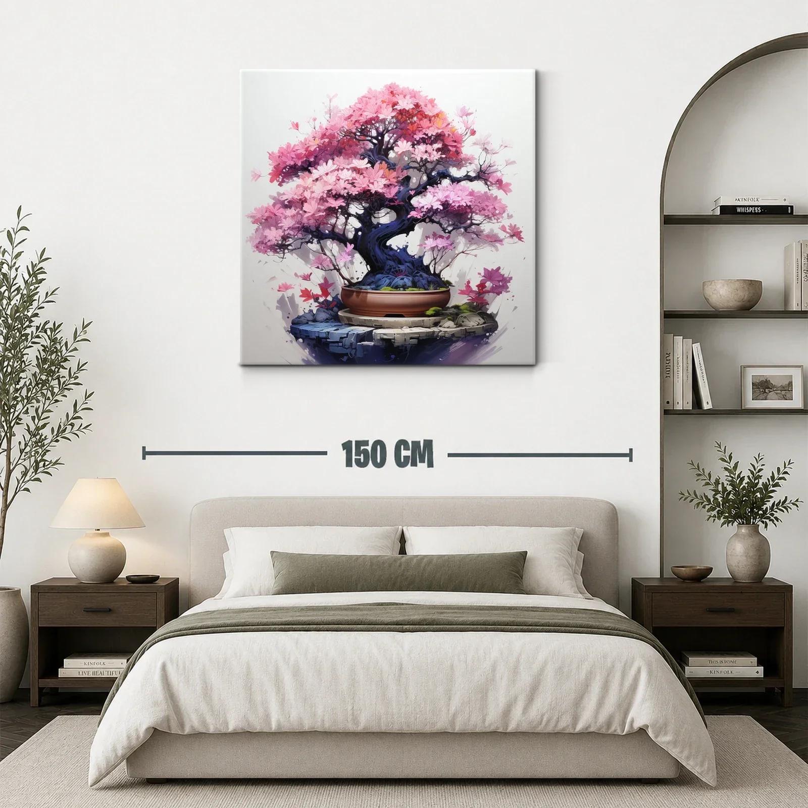 Árbol Bonsái con Flores Rosadas y Detalles Vibrantes — miniatura 3