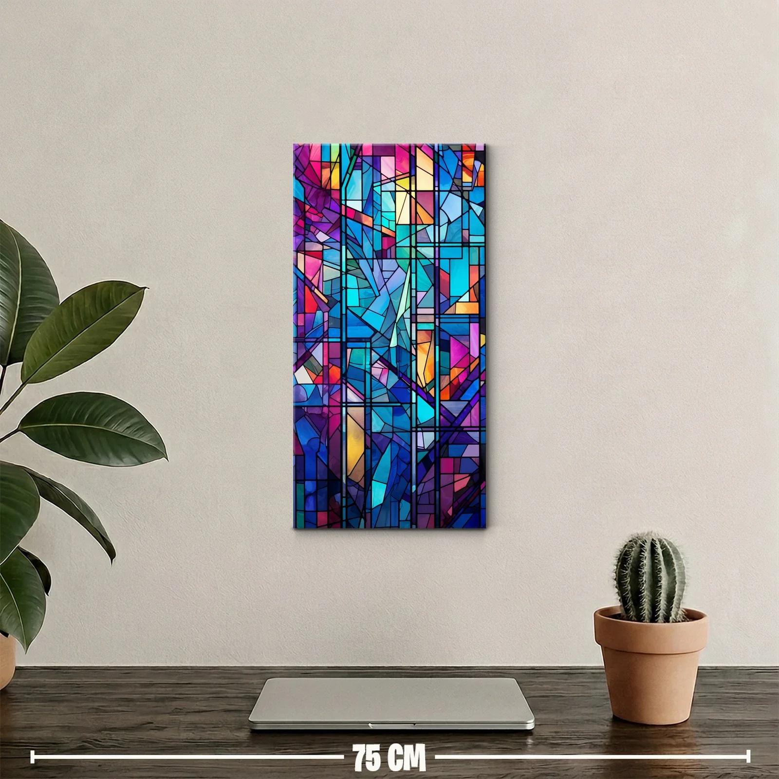 Cuadro vitral abstracto de mosaico geométrico — miniatura 2