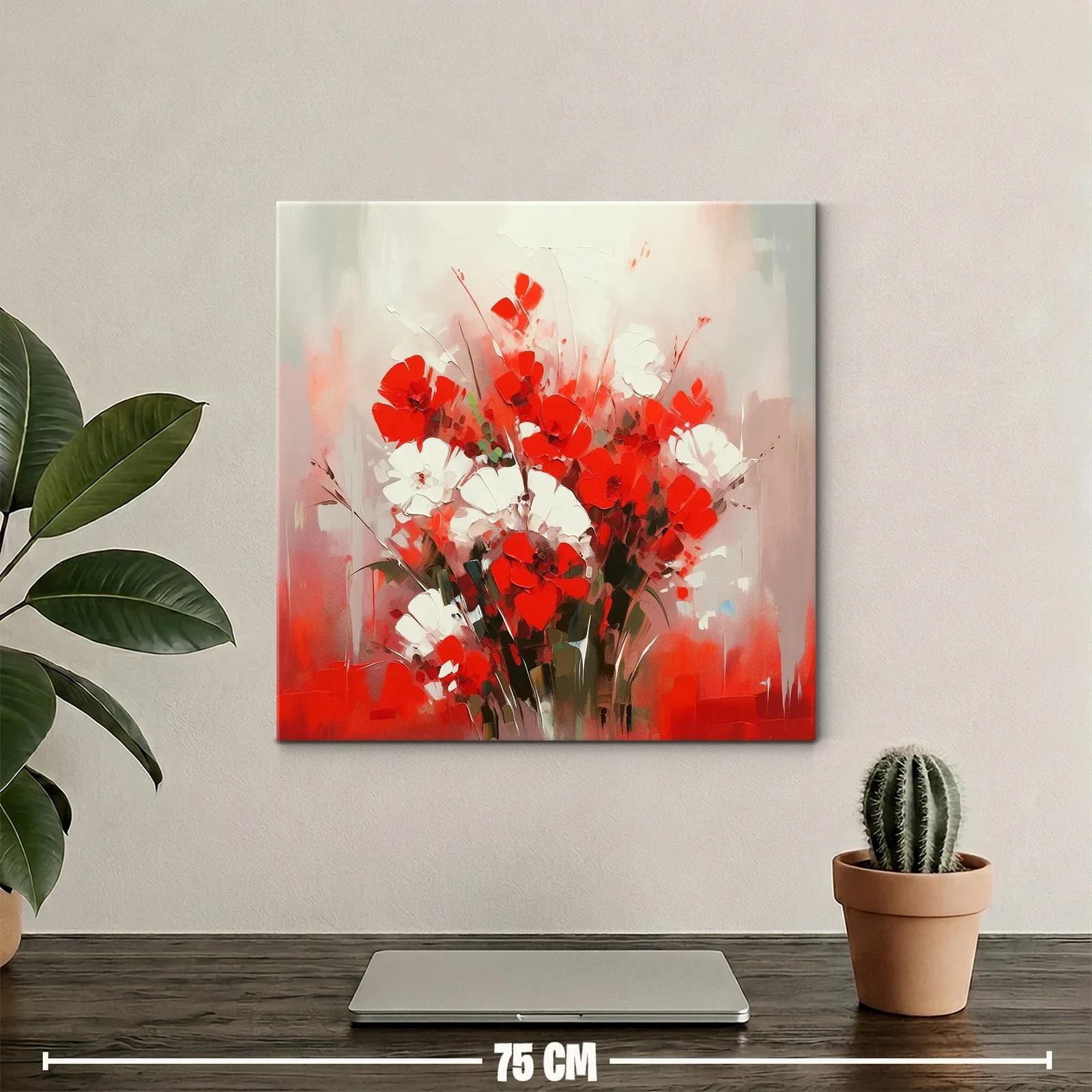 Bouquet vibrante de flores rojas y blancas en armonía — miniatura 2
