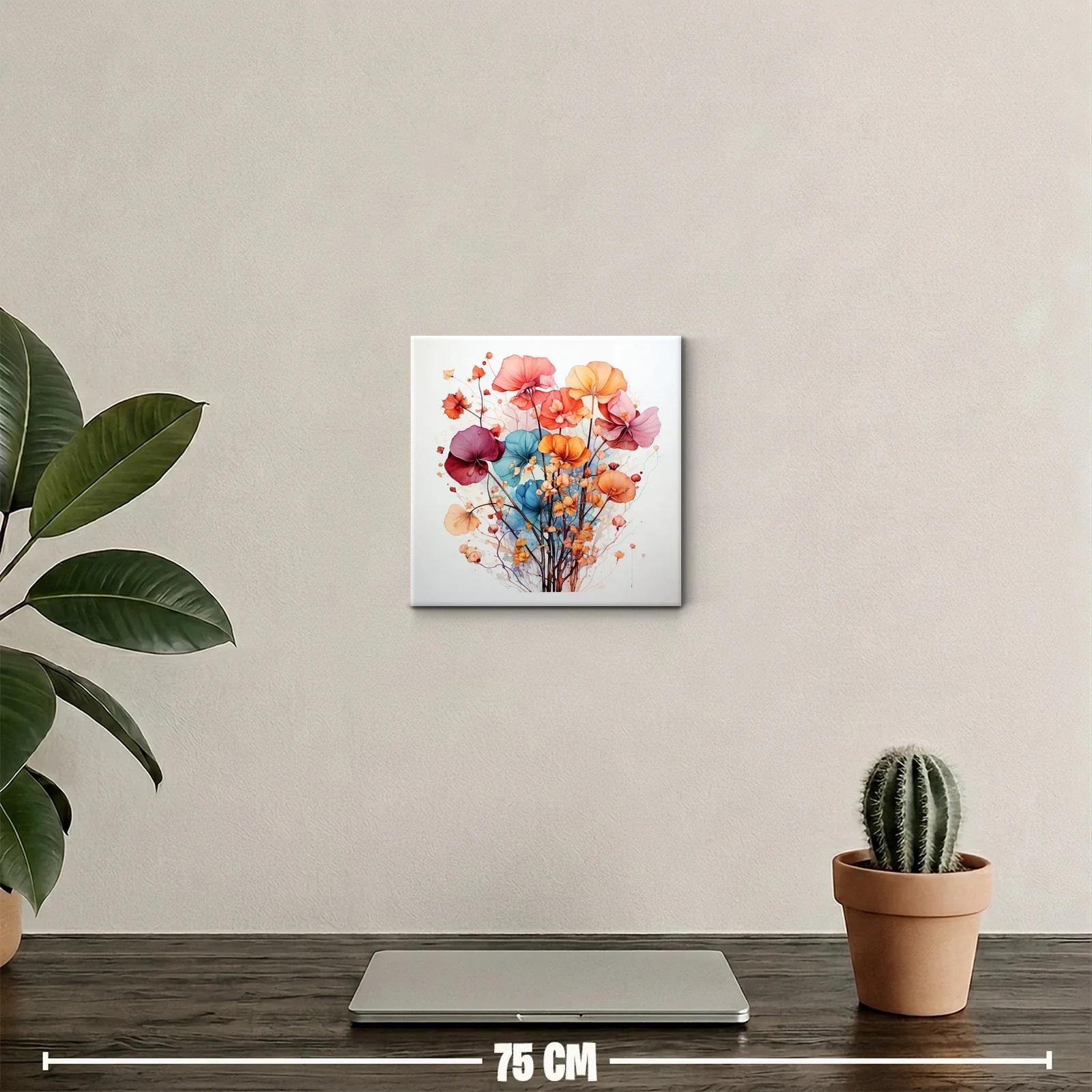 Cuadro con ramo de flores vibrantes y delicadas — miniatura 2