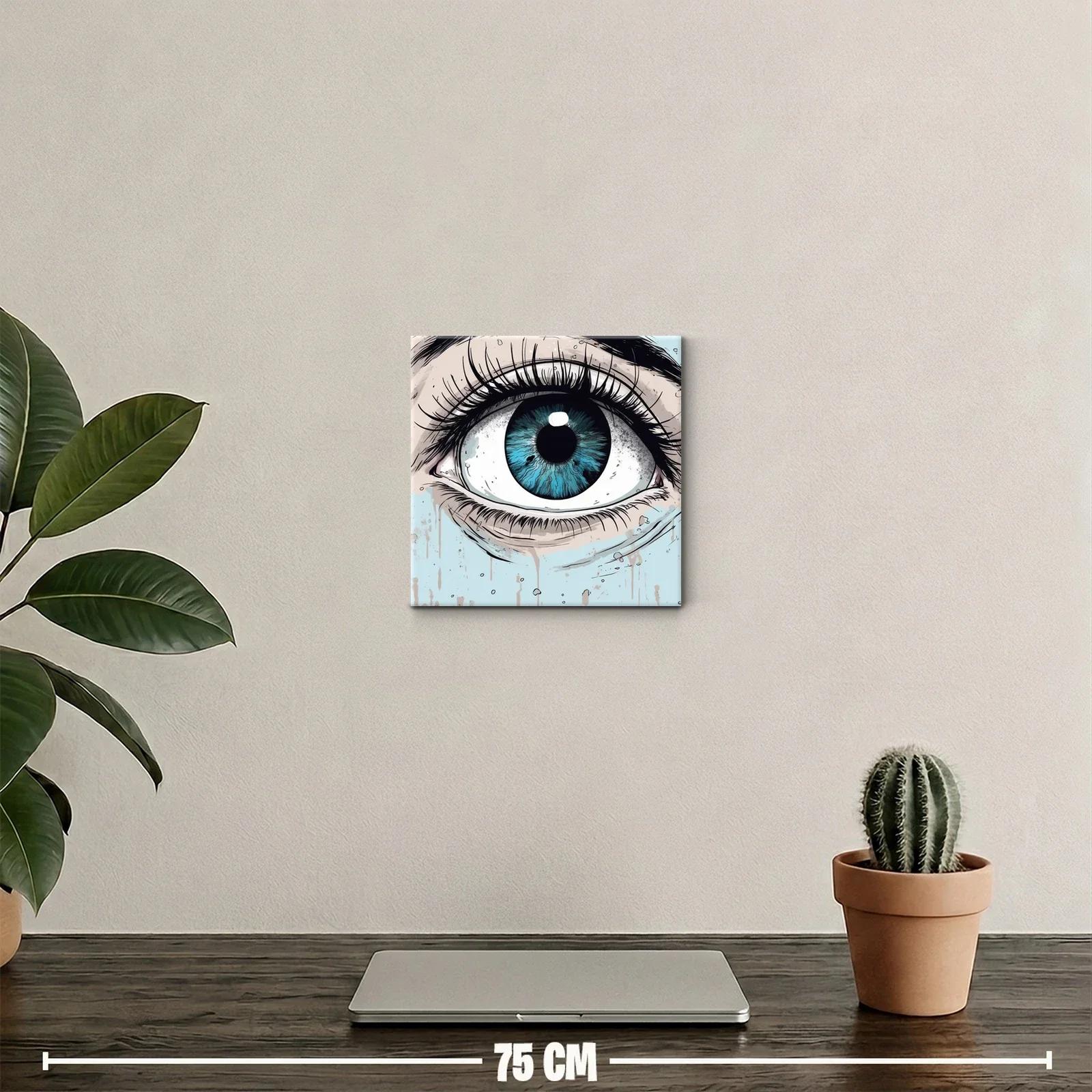 Cuadro decorativo ojo azul con detalles expresivos — miniatura 2