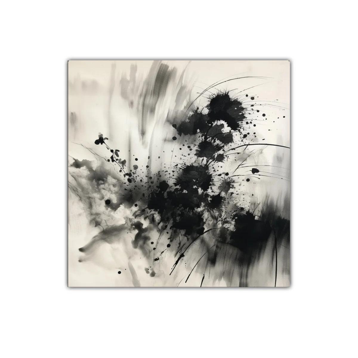 Composición abstracta en tonos negros y grises difuminados — miniatura 1