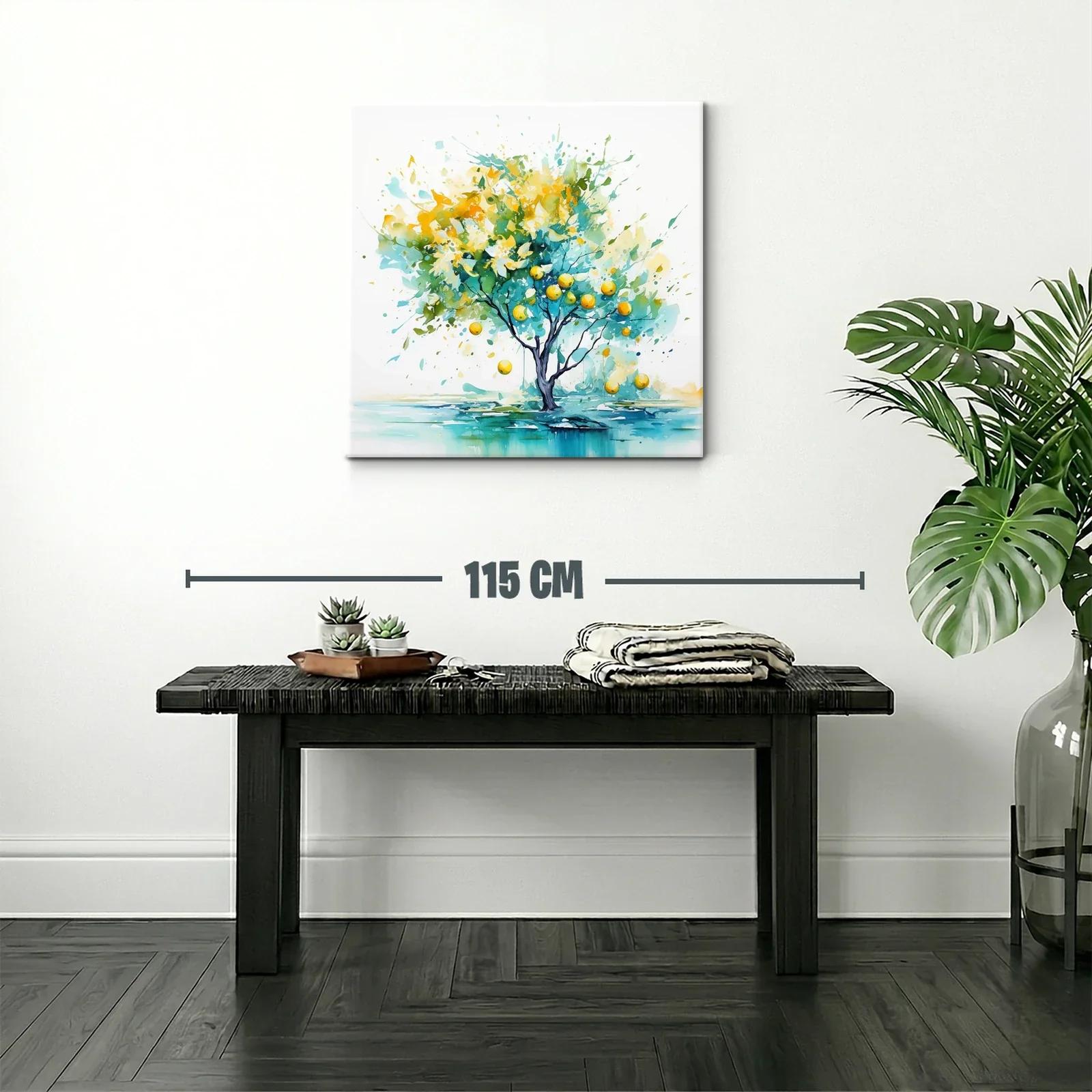 Árbol encantado con frutos en vibrantes tonos azules y amarillos — miniatura 2