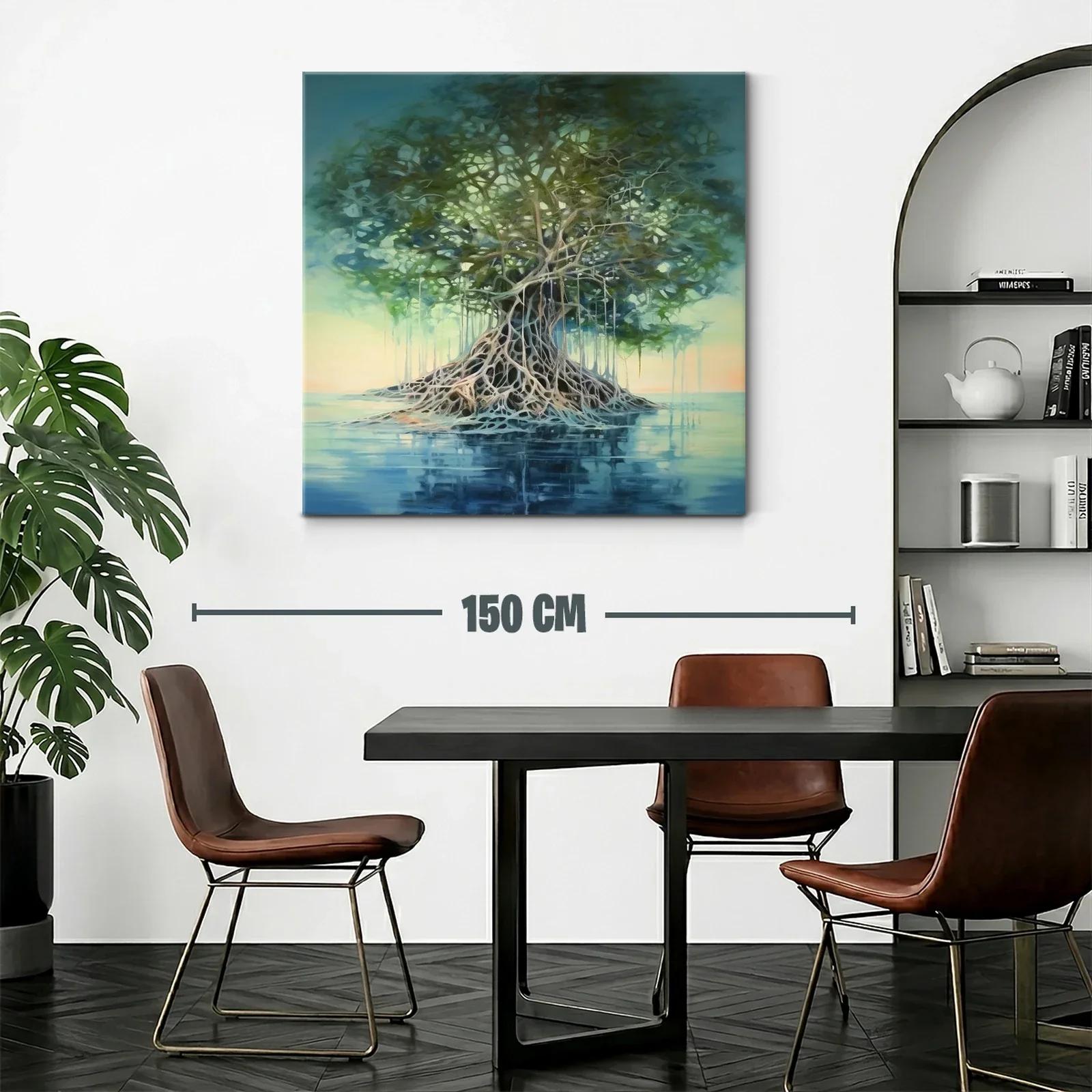 Árbol enraizado en agua con tonos suaves y verdes — miniatura 2