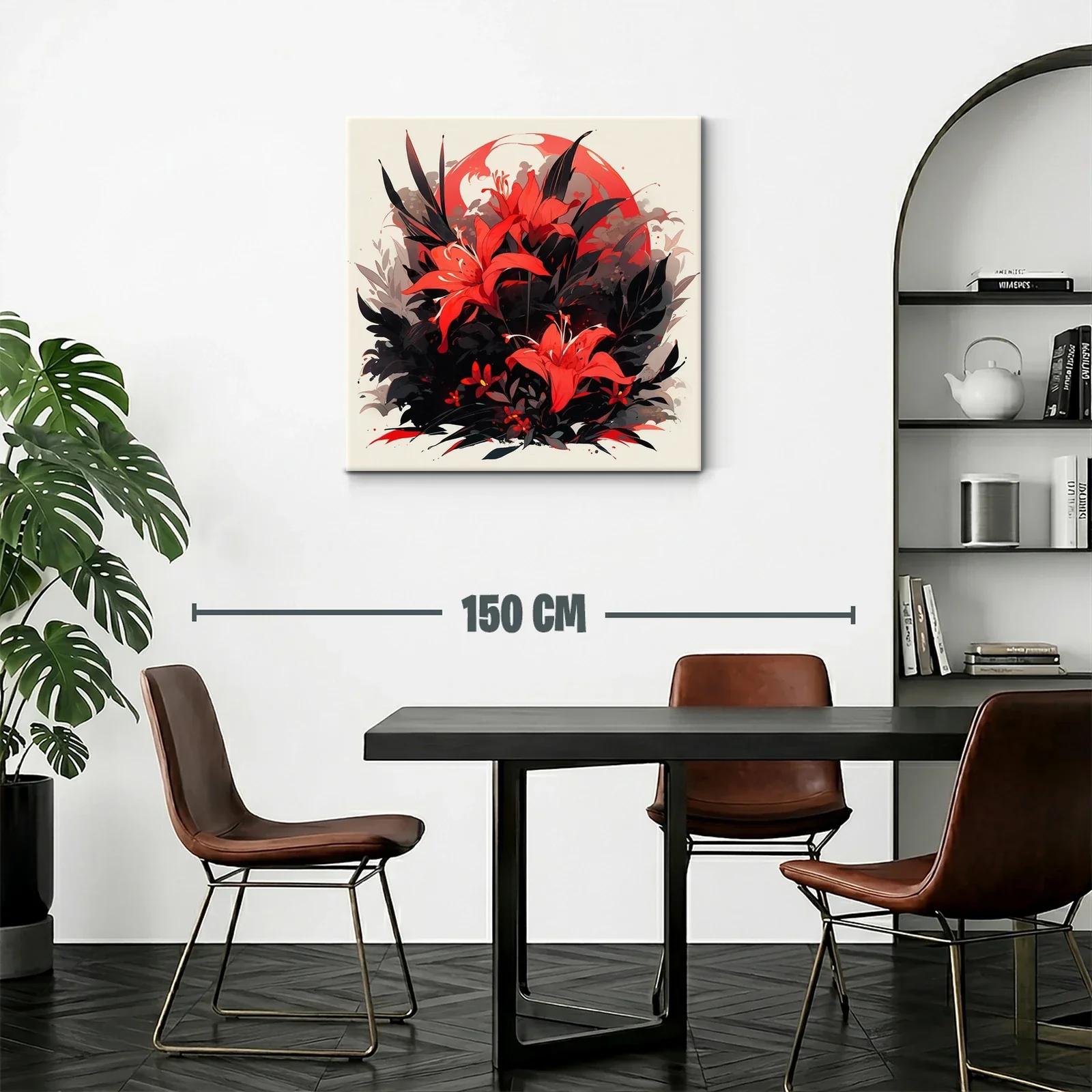 Flores rojas vibrantes con fondo oscuro y detalles sutiles — miniatura 2