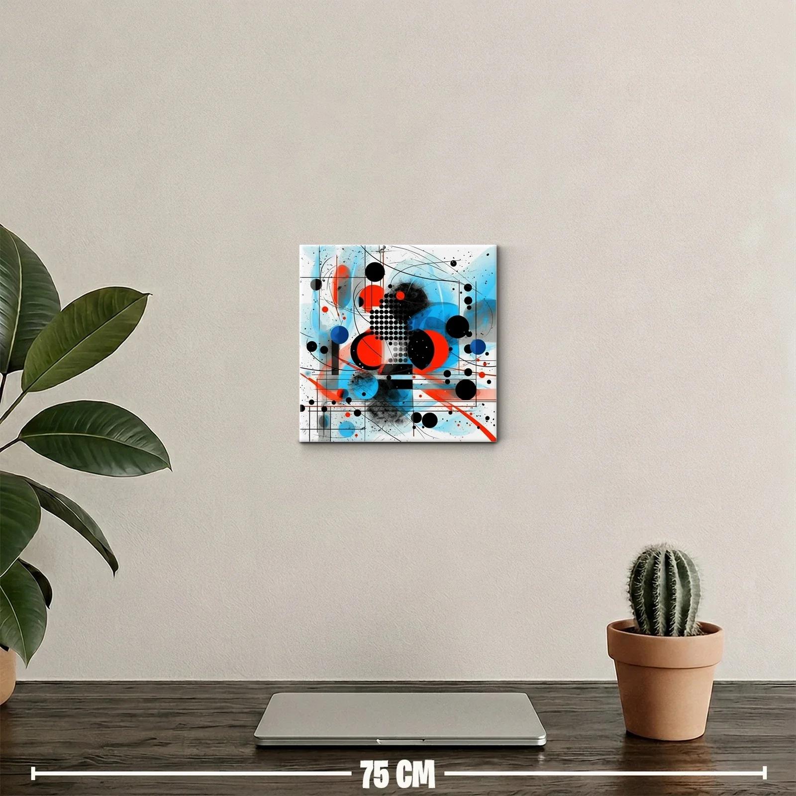 Composición abstracta en rojo azul y negro con formas geométricas — miniatura 2
