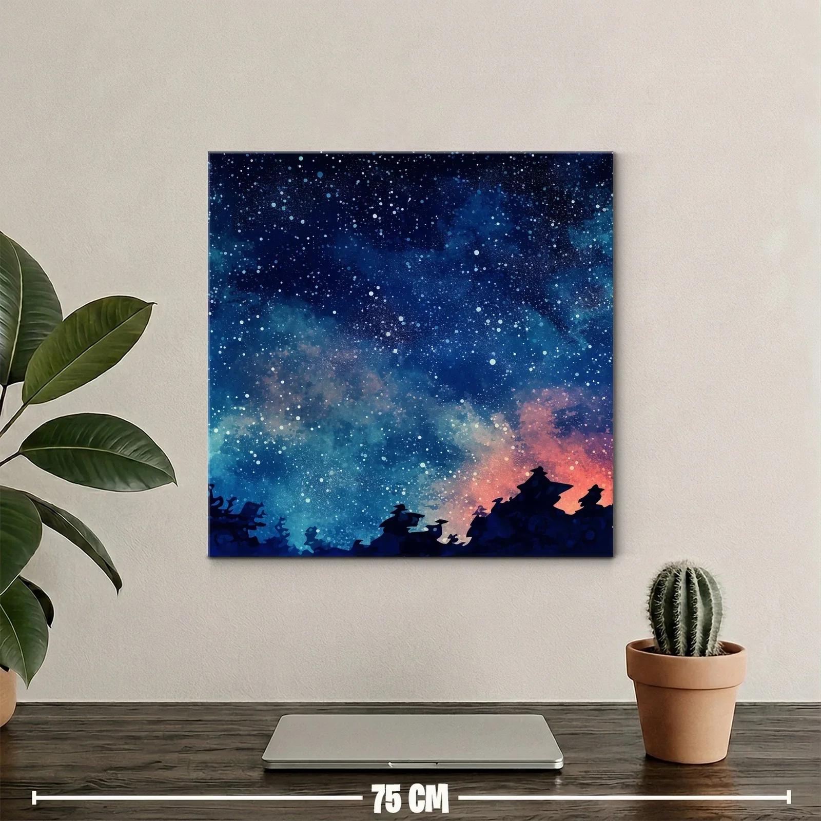Cielo Estrellado con Siluetas de Montañas al Atardecer — miniatura 2