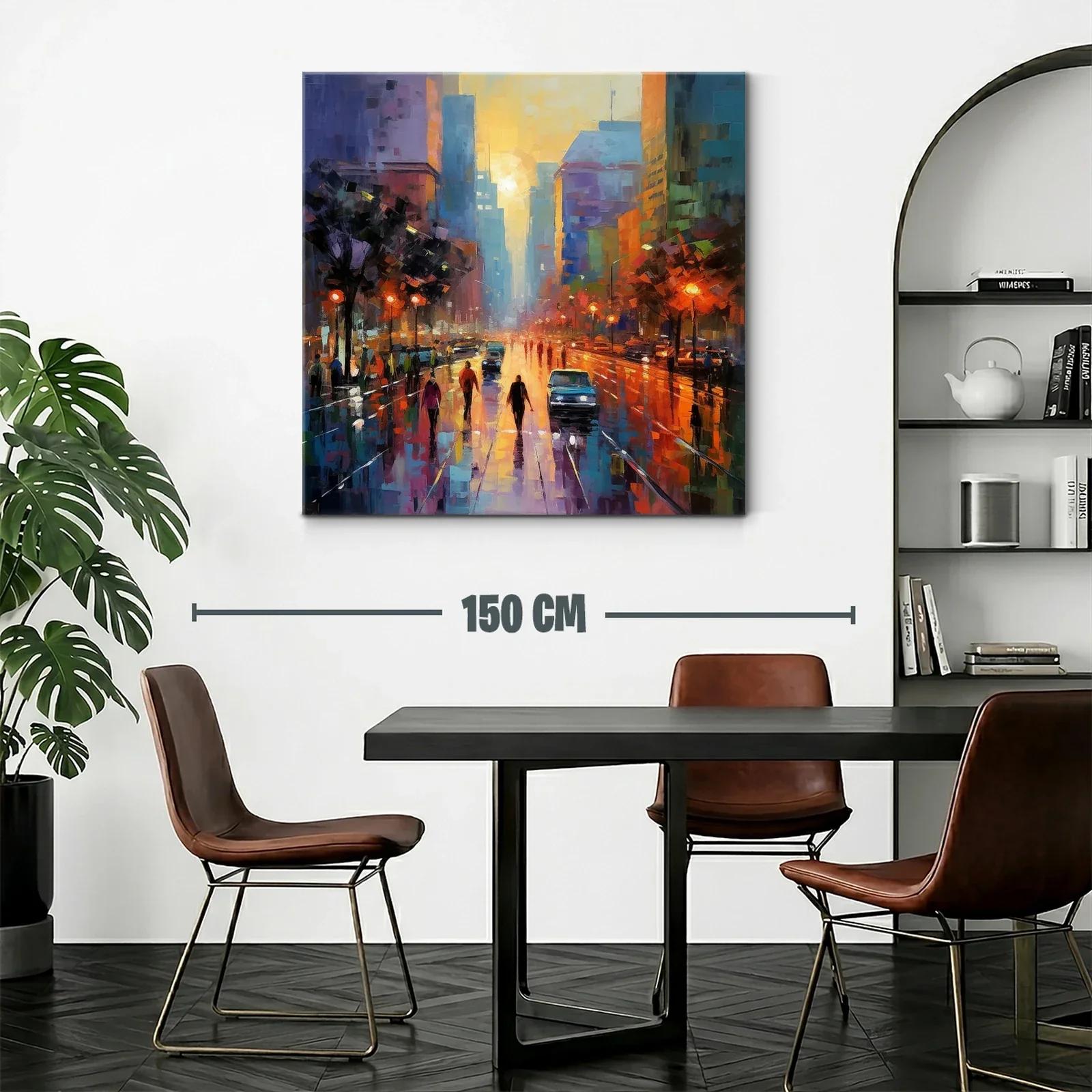 Atardecer urbano con reflejos y luces brillantes — miniatura 2