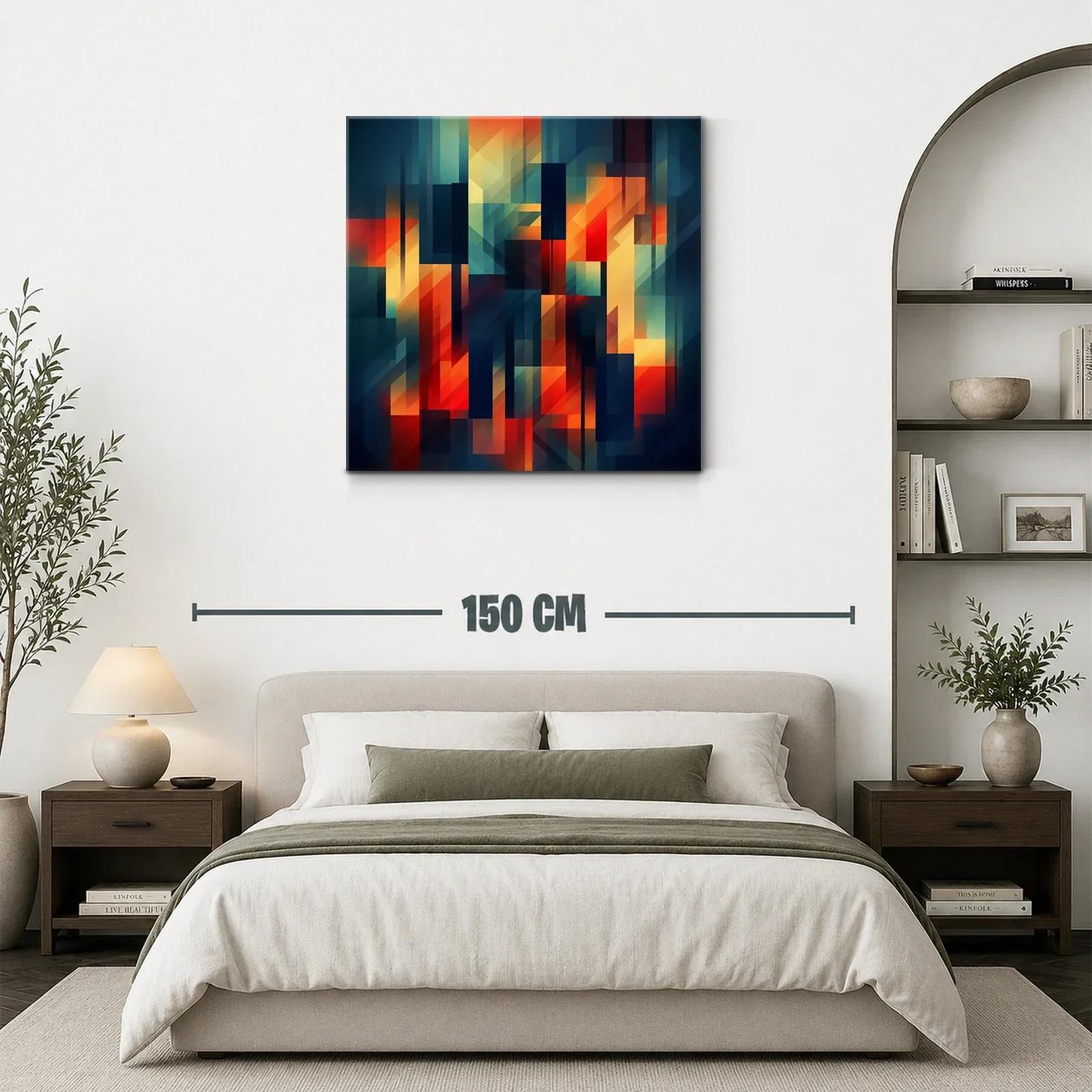 Composición abstracta vibrante con tonos cálidos y fríos — miniatura 3