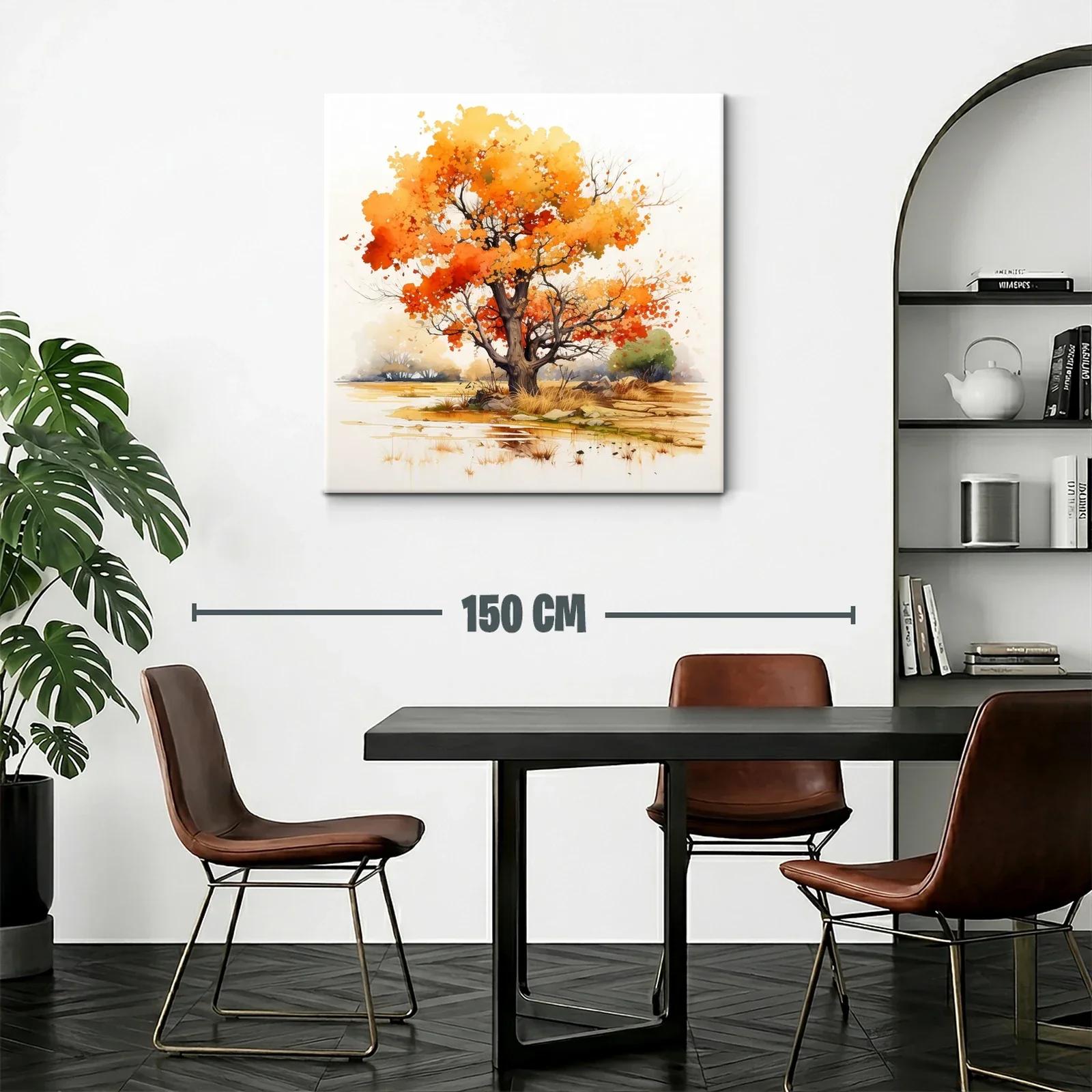 Árbol otoñal con tonos cálidos y paisaje sereno — miniatura 2
