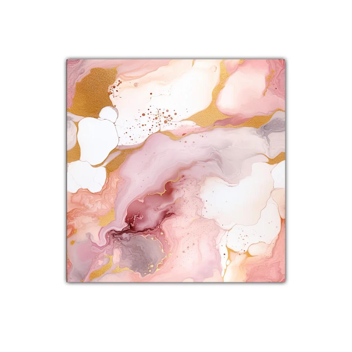 Composición abstracta en tonos rosa y dorado elegante y suave — miniatura 1
