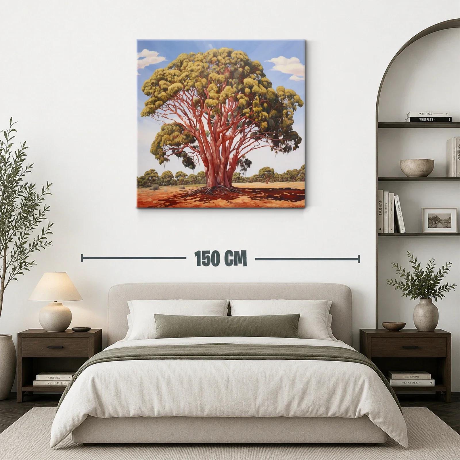 Impresionante árbol con tronco rojo sobre paisaje soleado — miniatura 3