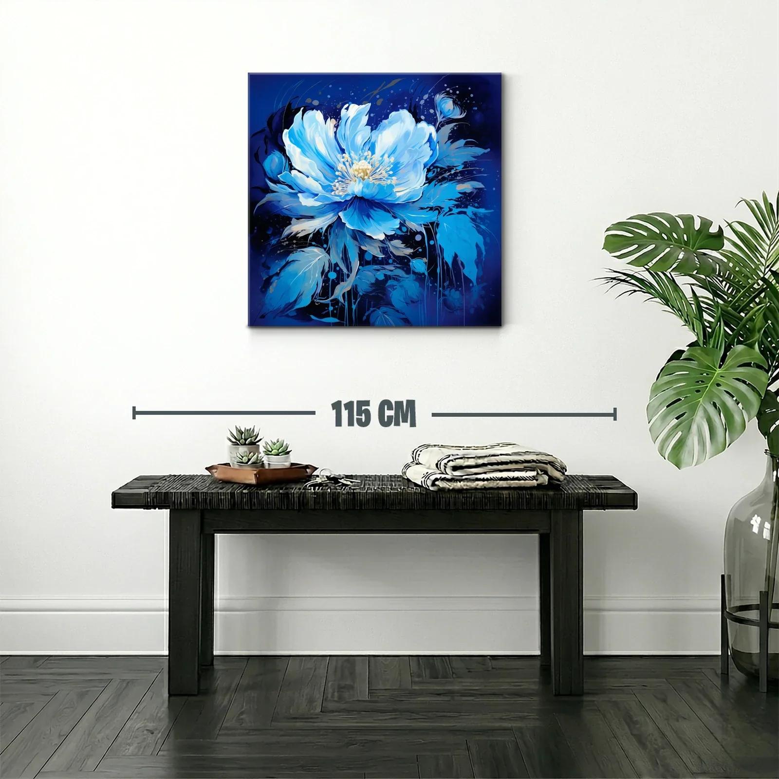 Flor azul vibrante con detalles delicados y fondo profundo — miniatura 2