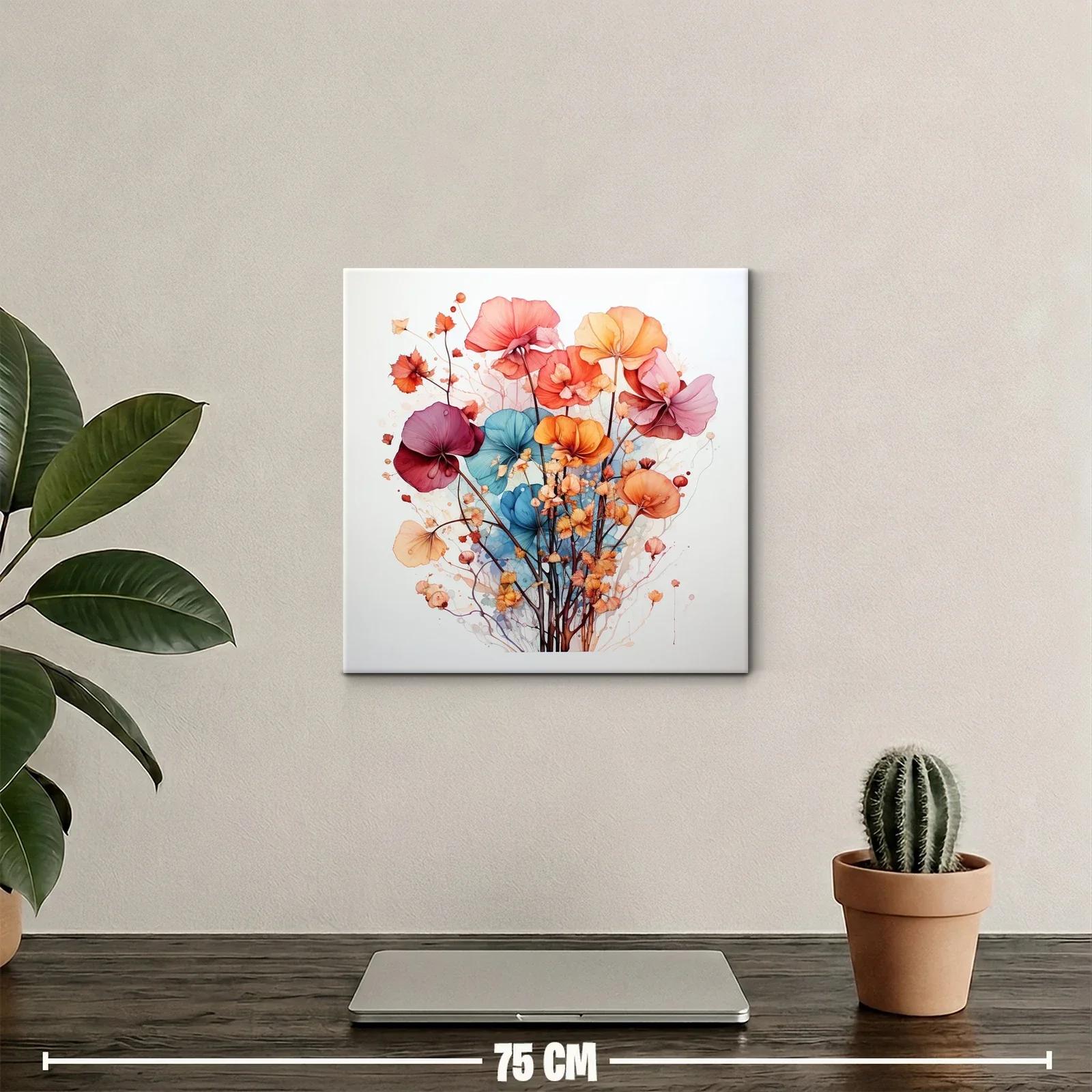 Cuadro con ramo de flores vibrantes y delicadas — miniatura 2
