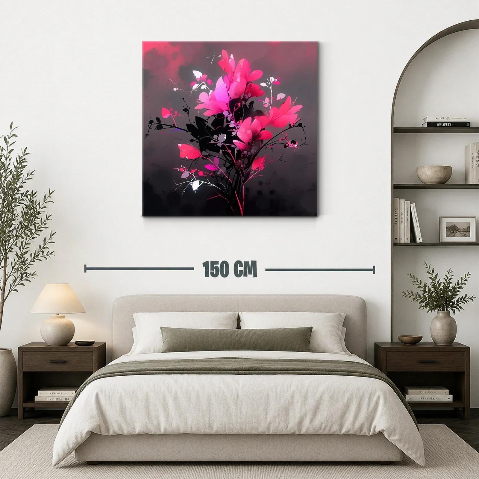 Ramo de flores vibrantes en tonos fucsia y negro — miniatura 3