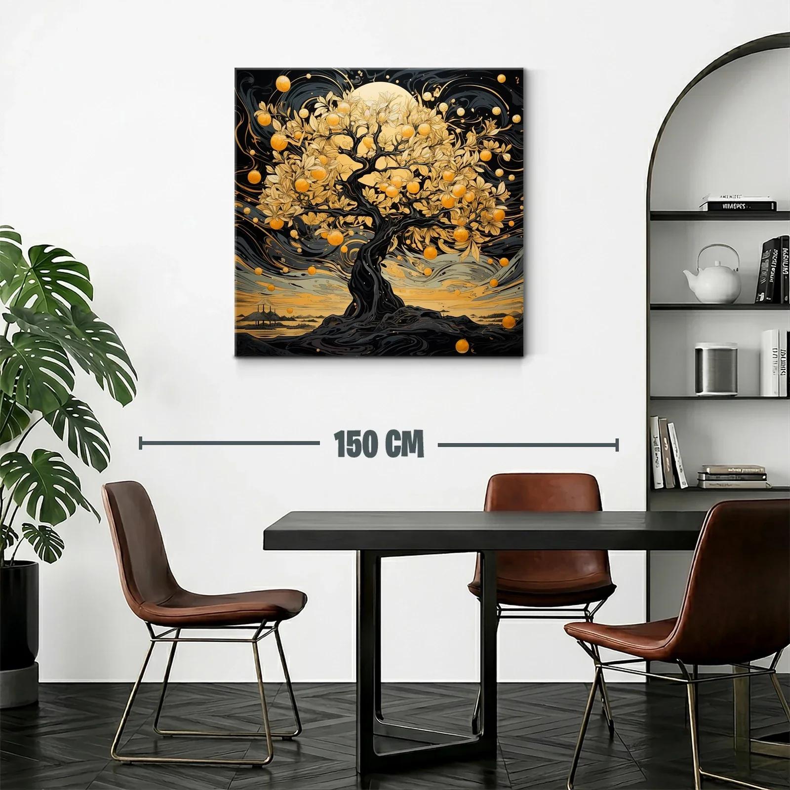Árbol dorado brillante con frutos en paisaje onírico — miniatura 2