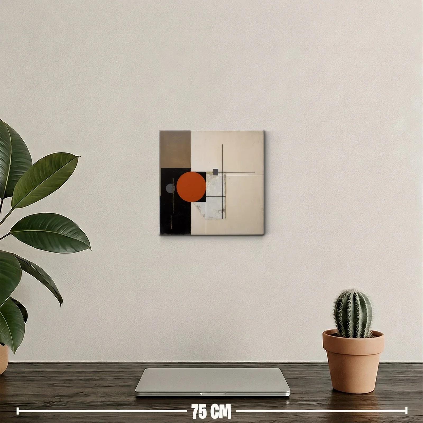 Composición geométrica con círculo en tonos tierra y negro — miniatura 2