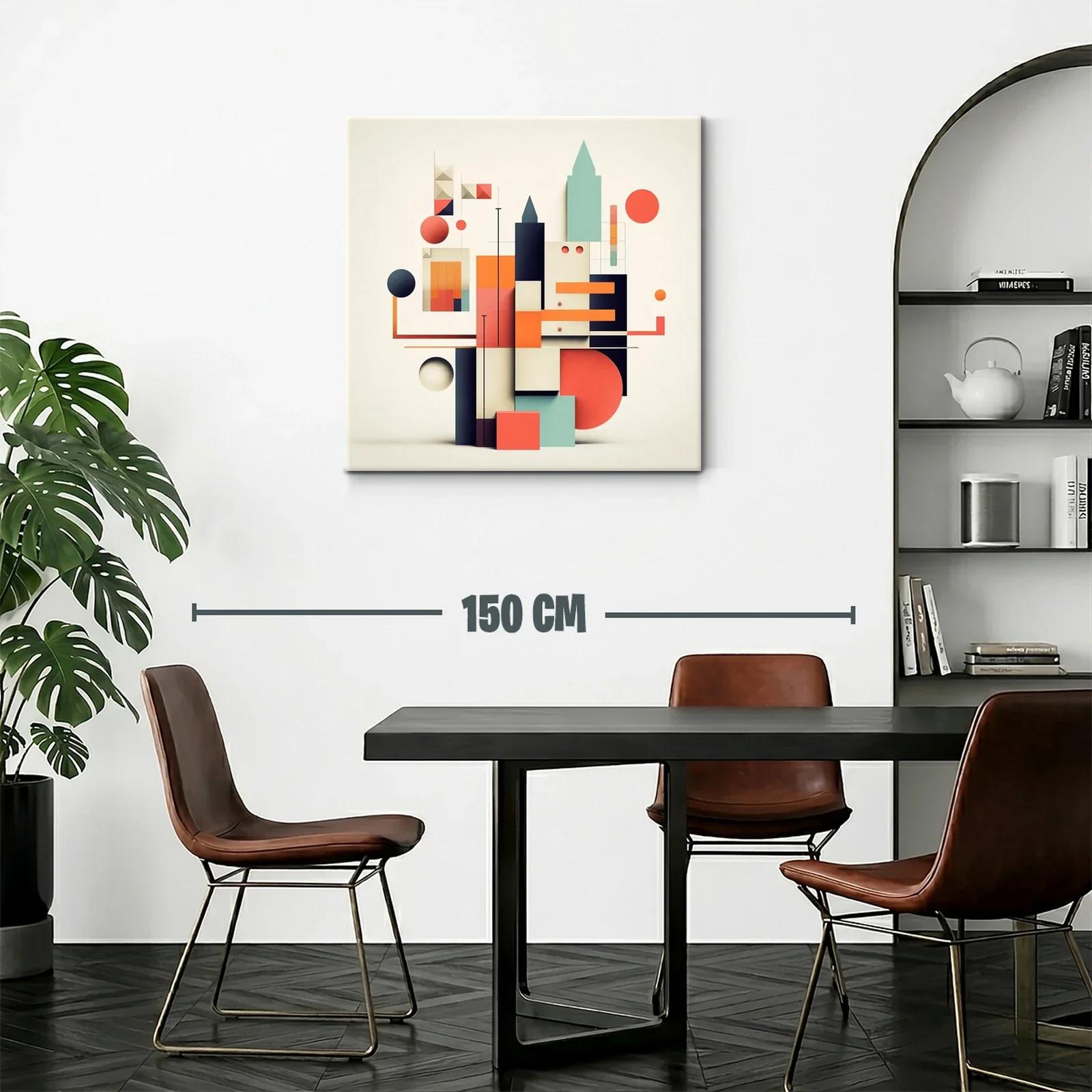 Composición geométrica moderna con tonos cálidos y fríos — miniatura 2