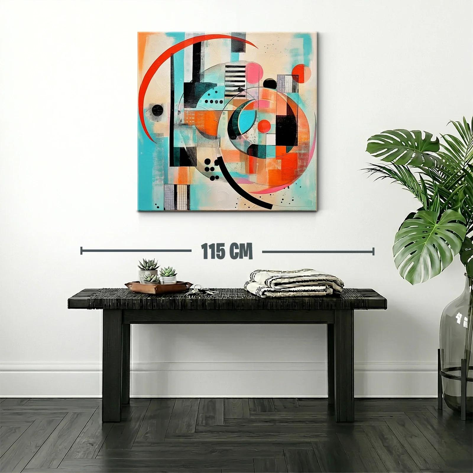 Composición abstracta con círculos y líneas en tonos vivos — miniatura 2