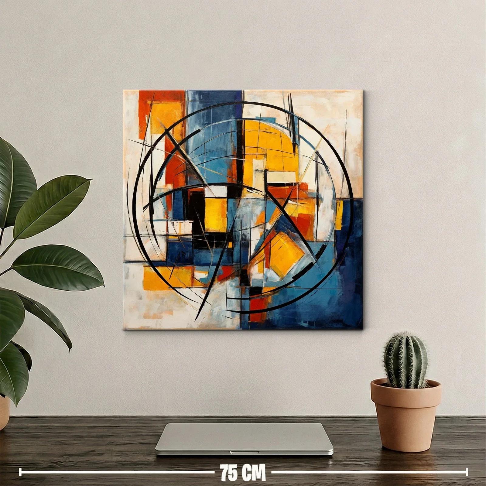 Composición abstracta en tonos cálidos y fríos equilibrados — miniatura 2