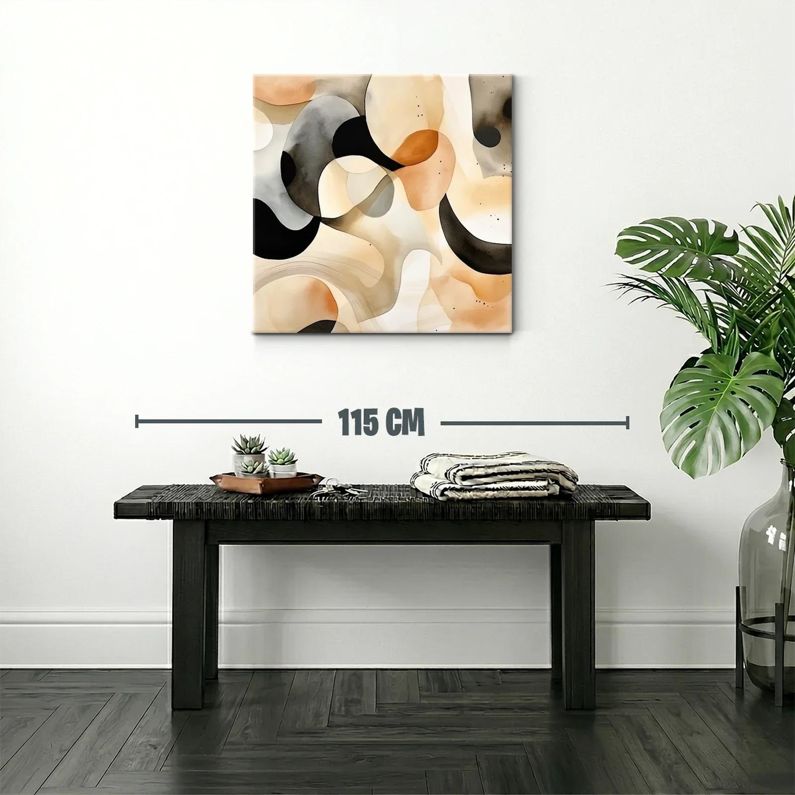 Composición abstracta con tonos tierra y negros suaves — miniatura 2