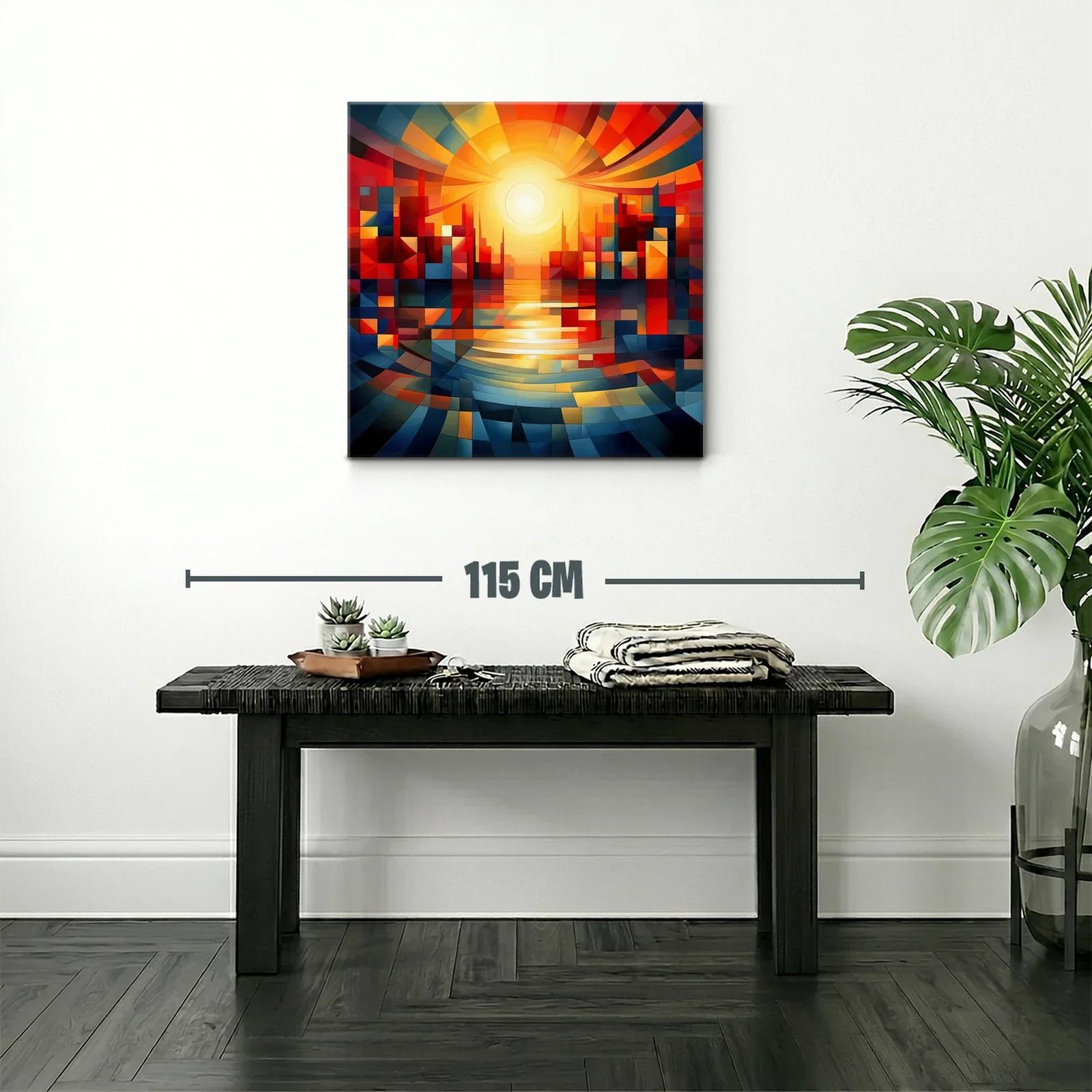 Atardecer abstracto con vibrantes formas geométricas — miniatura 2