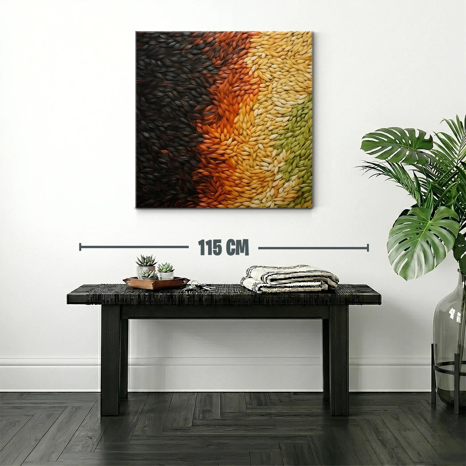Cuadro abstracto con texturas orgánicas en tonos cálidos — miniatura 2