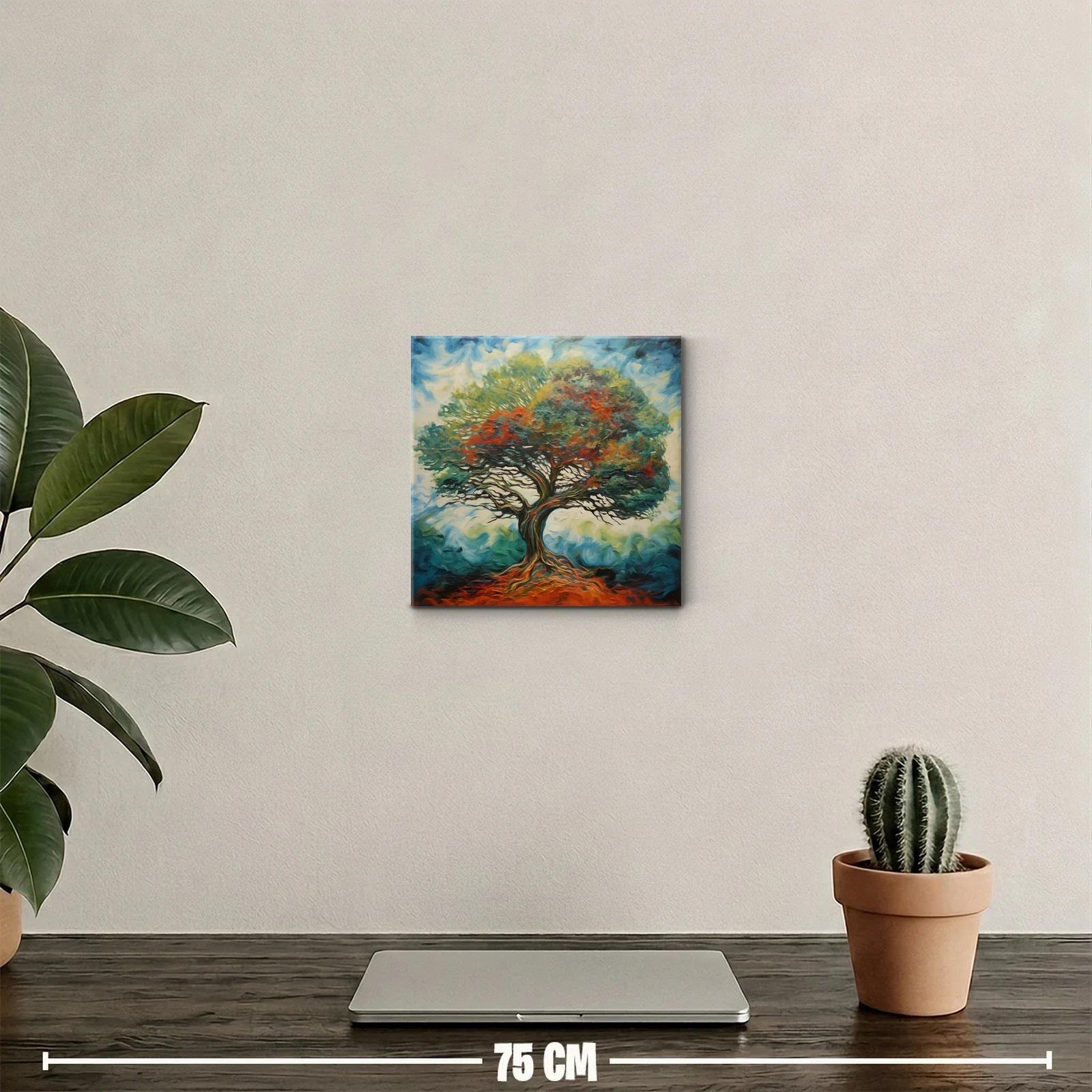 Árbol vibrante con raíces y follaje colorido — miniatura 2