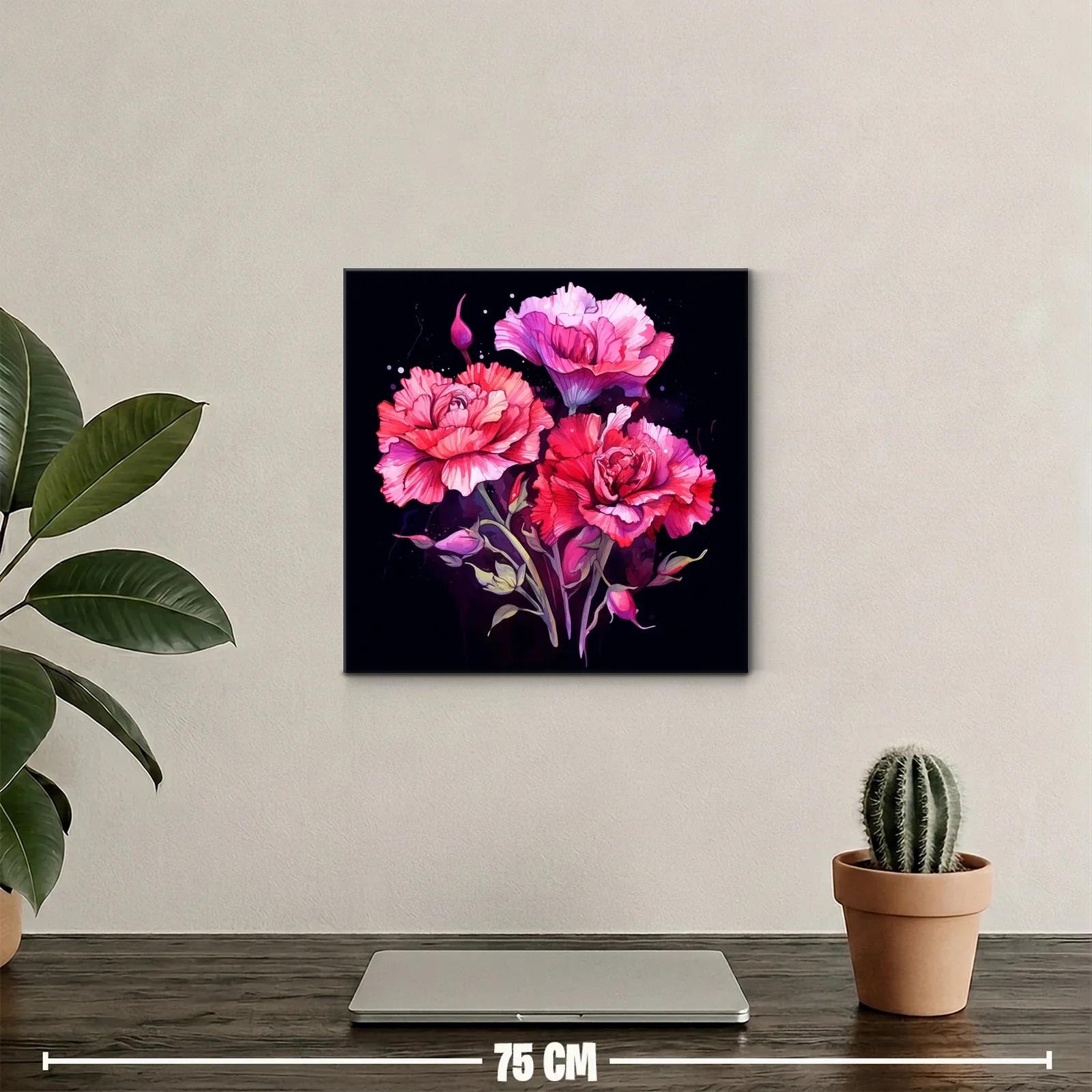Dramática composición floral en tonos fucsia y rojos vibrantes — miniatura 2