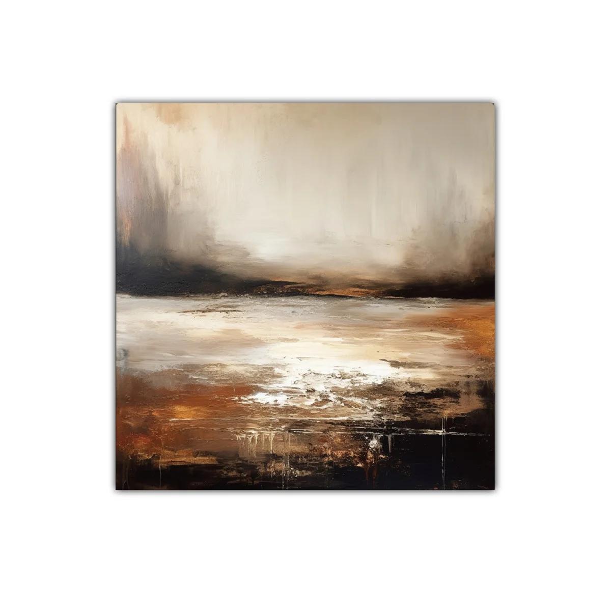 Cuadro abstracto con tonos tierra y atmósfera envolvente — imagen principal