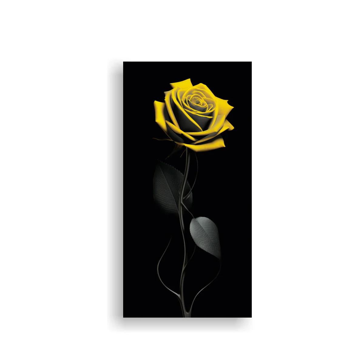 Cuadro rosa amarilla con pétalos en espiral — imagen principal