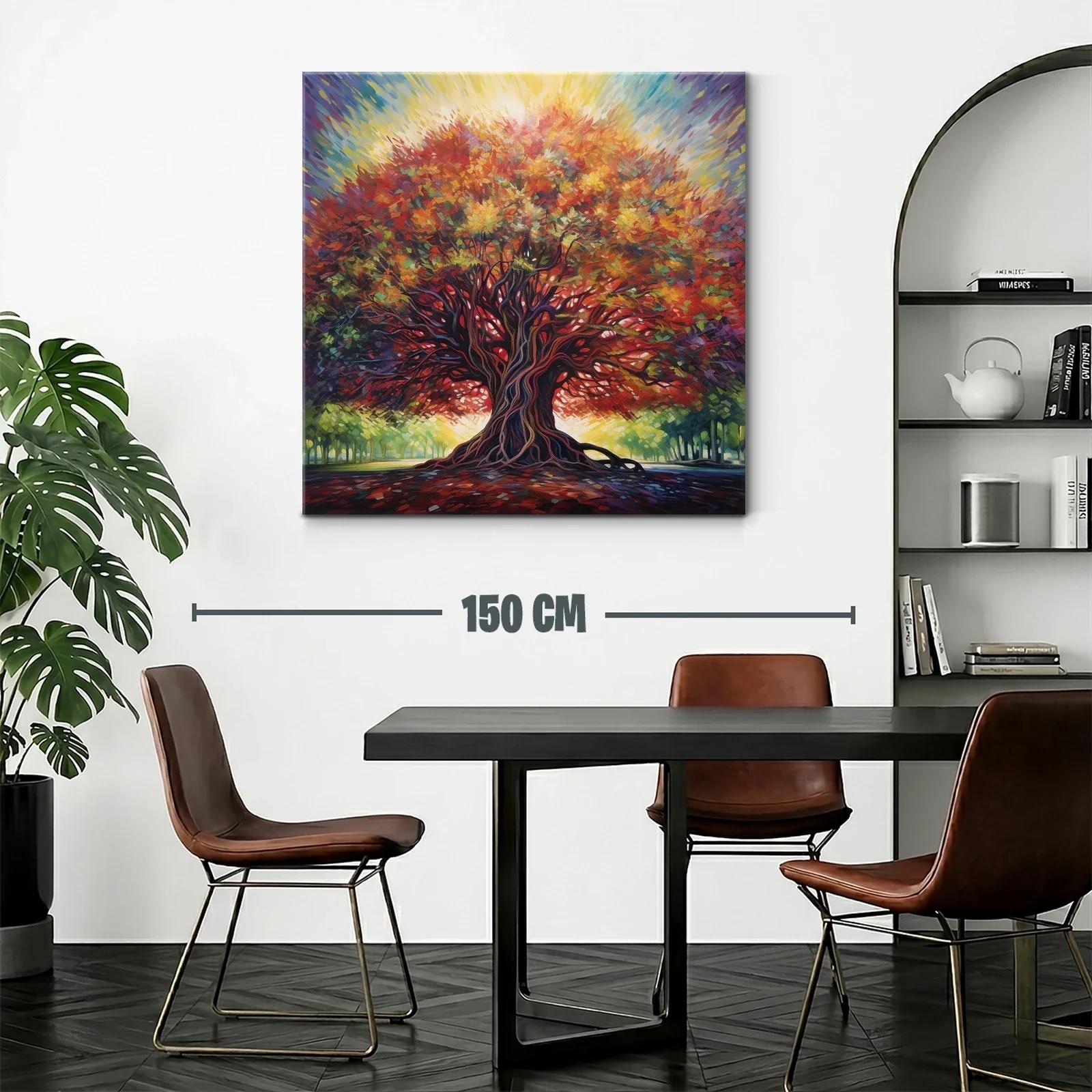 Árbol vibrante con follaje en llamas y luz radiante — miniatura 2