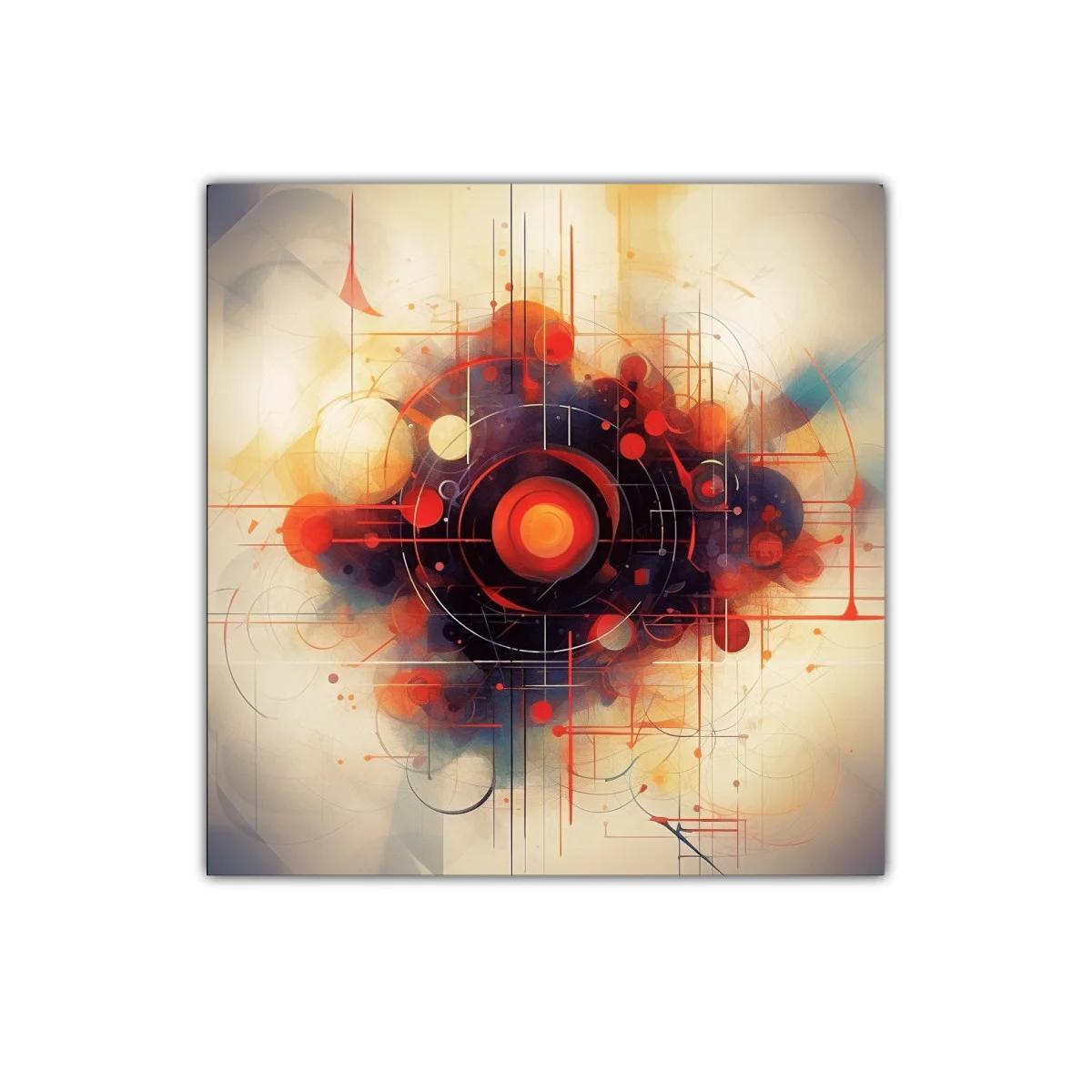 Composición abstracta vibrante en tonos cálidos y formas geométricas — imagen principal