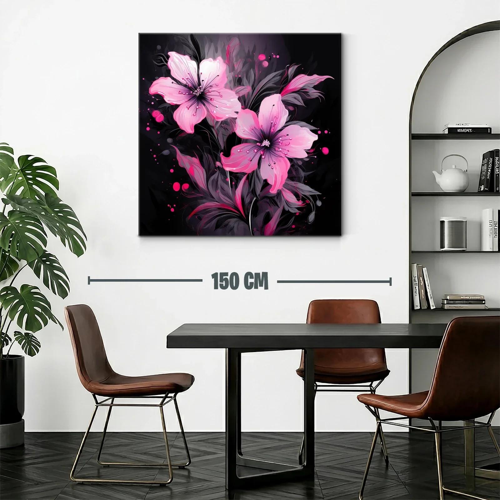 Elegancia floral en tonos rosa sobre fondo oscuro — miniatura 2