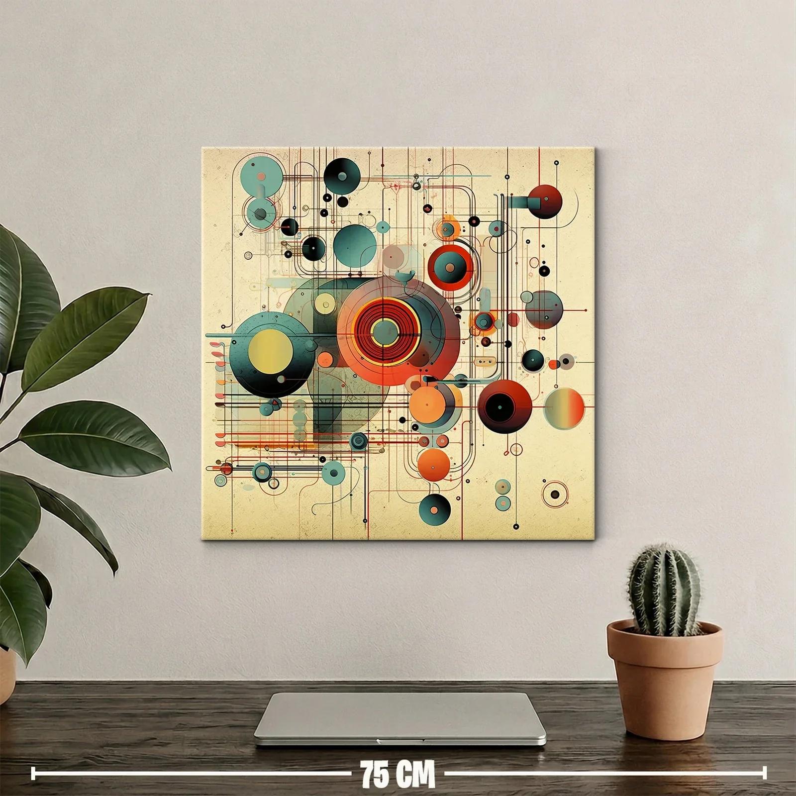 Composición abstracta geométrica en tonos cálidos y fríos — miniatura 2