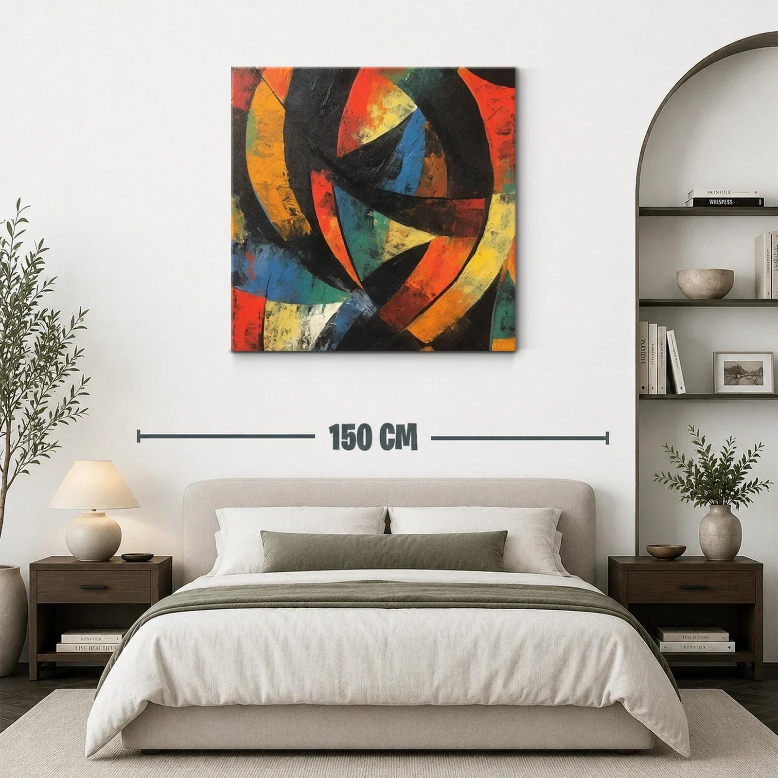 Composición Abstracta con Tonos Cálidos y Fríos Dinámicos — miniatura 3