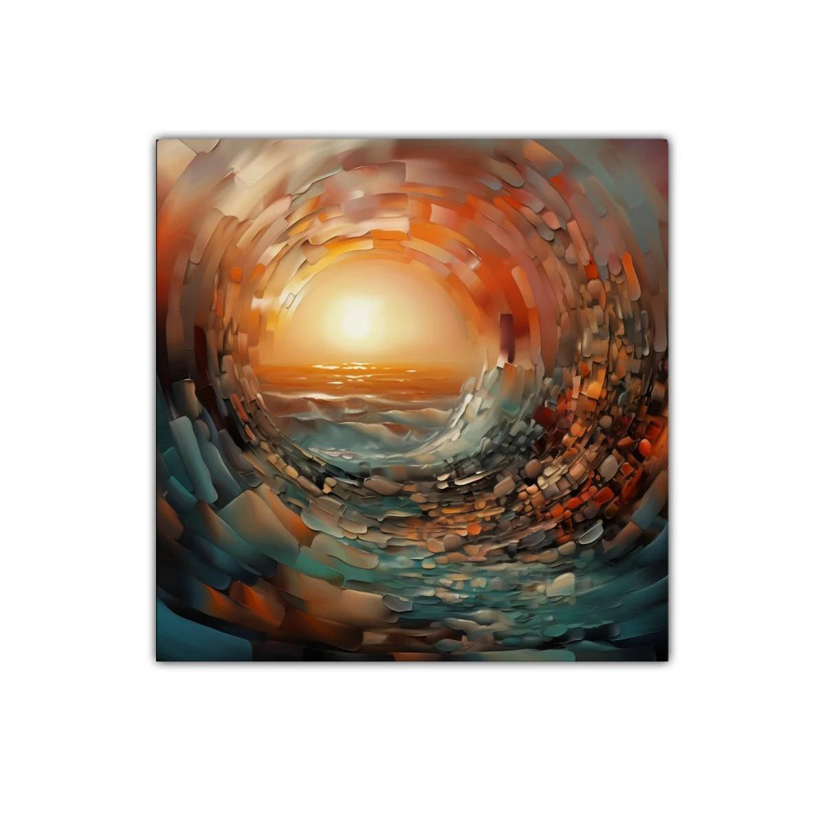 Atardecer abstracto con vibrantes tonos cálidos y fríos — miniatura 1
