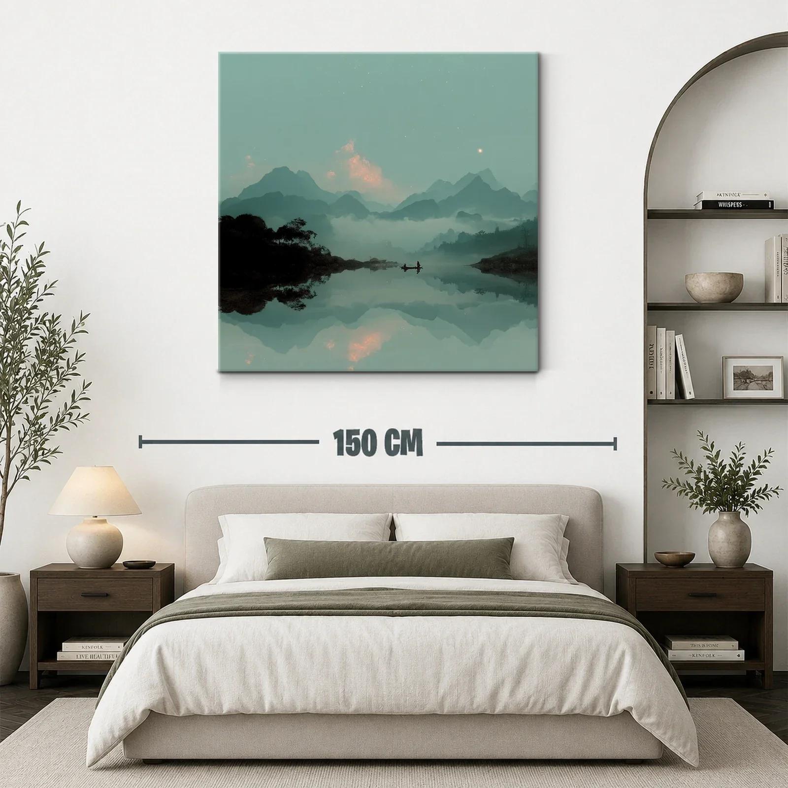 Paisaje de Montañas con Reflejo en Agua Tranquila — miniatura 3