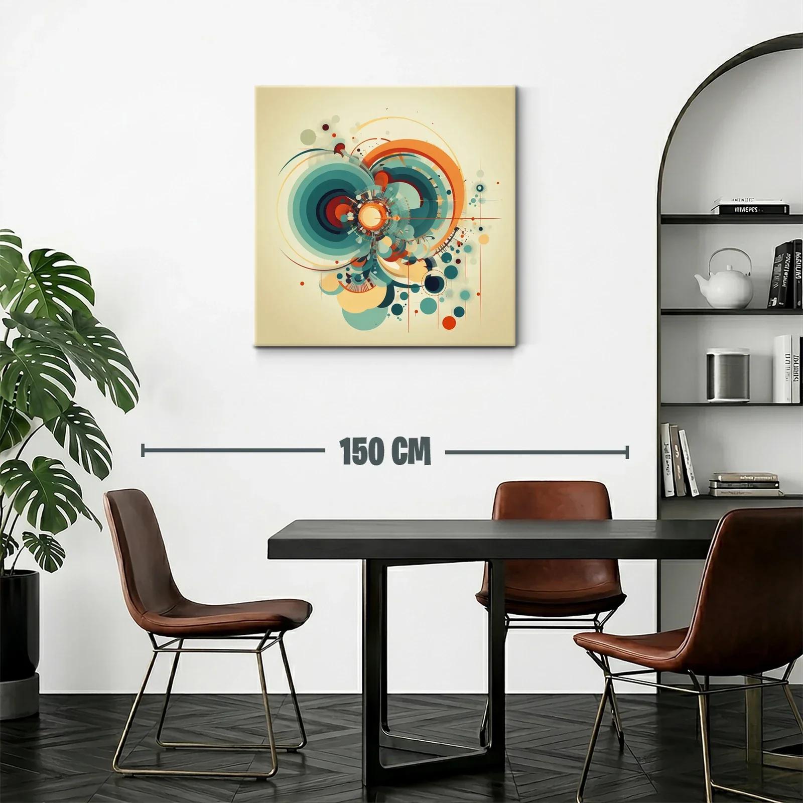 Composición dinámica con formas circulares y tonos cálidos — miniatura 2