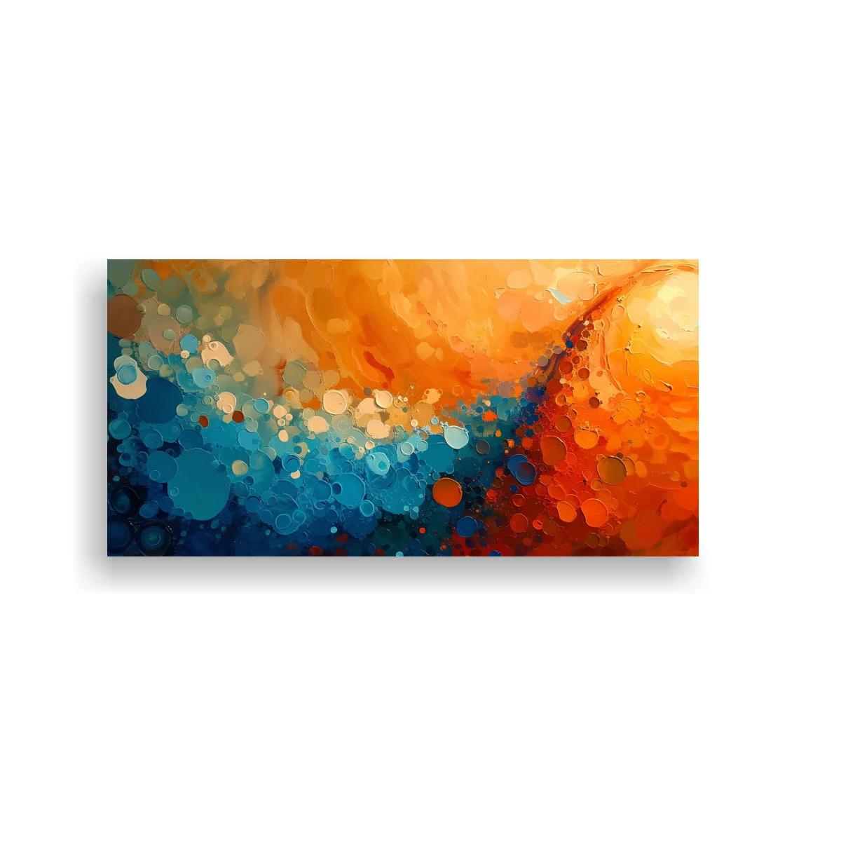 Cuadro sol abstracto con remolino azul y resplandor cálido — imagen principal